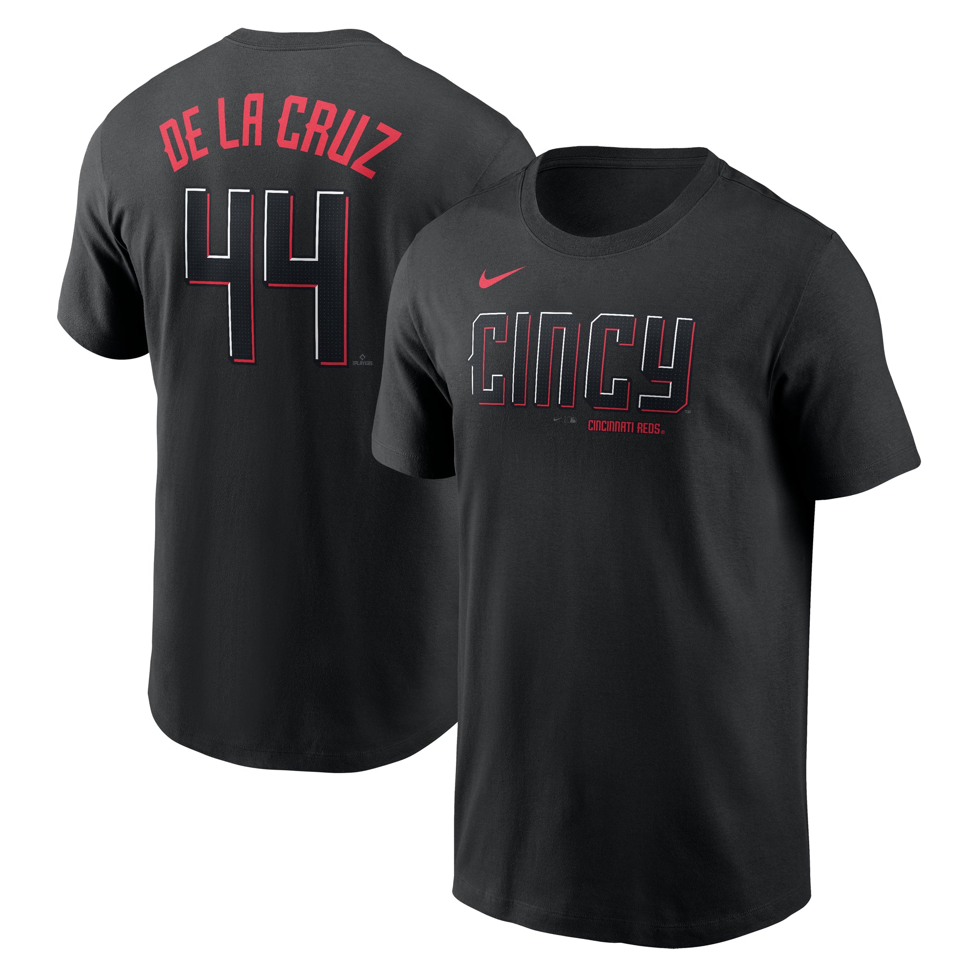 Men's Nike Elly De La Cruz Black Cincinnati Reds City Connect Fuse Name & Number T-Shirt