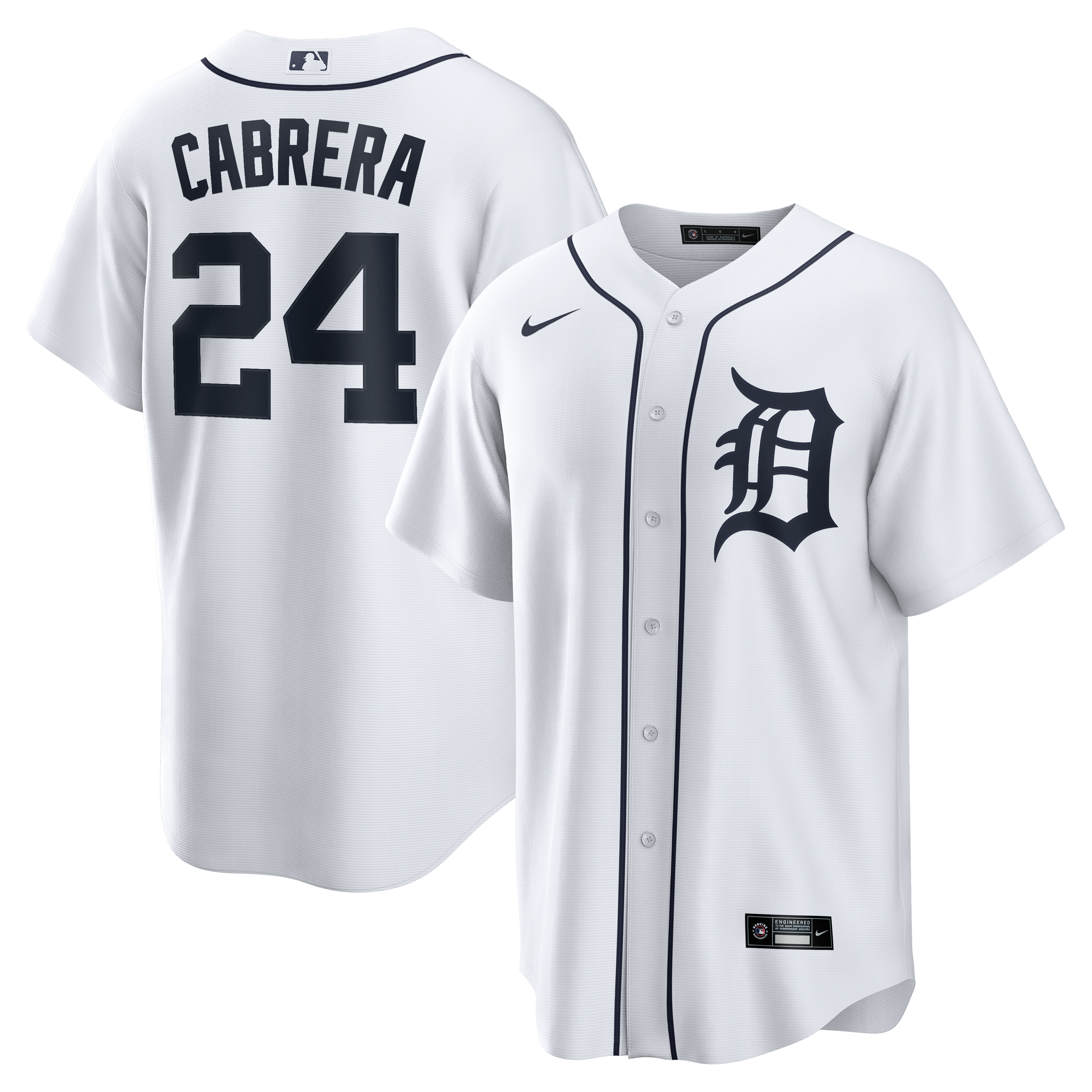 Men's Nike Miguel Cabrera White Detroit Tigers Home Retired Player Replica Jersey
