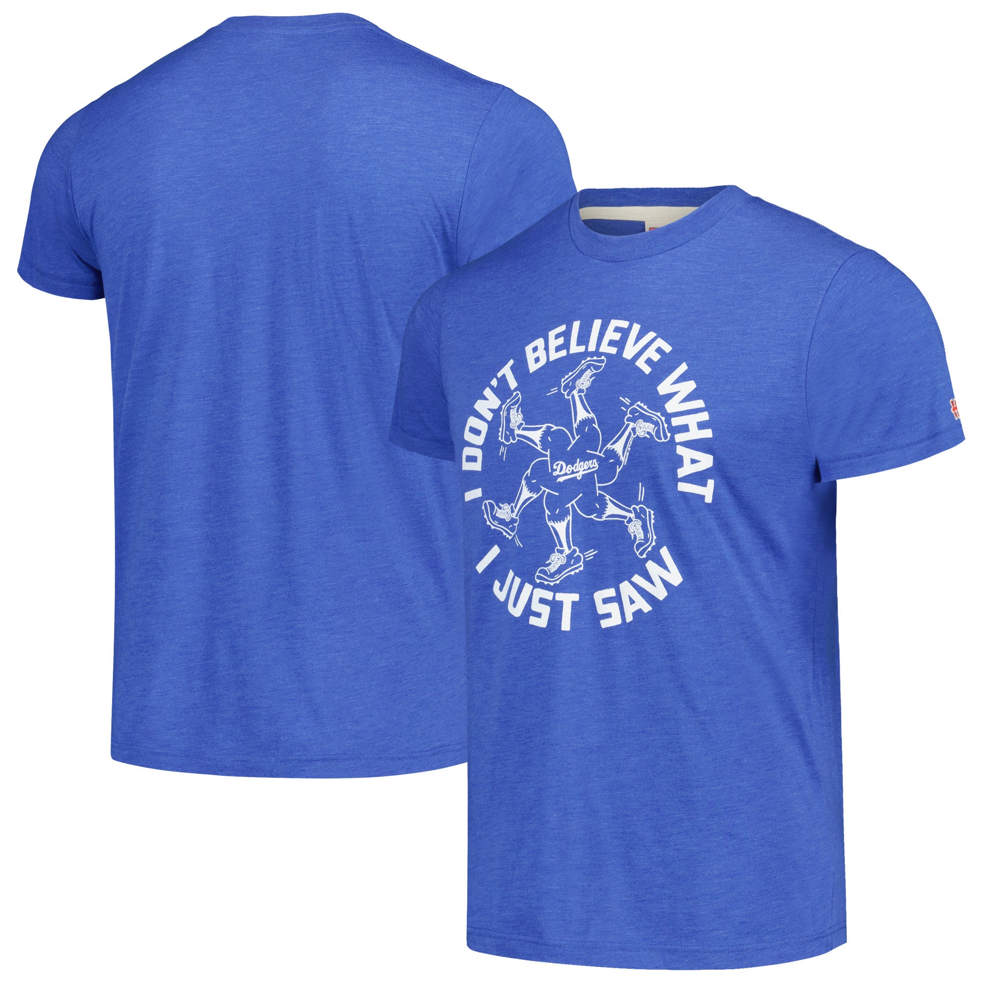 Men's Homage Royal Los Angeles Dodgers Doodle Collection I Don't Believe What I Just Saw Tri-Blend T-Shirt