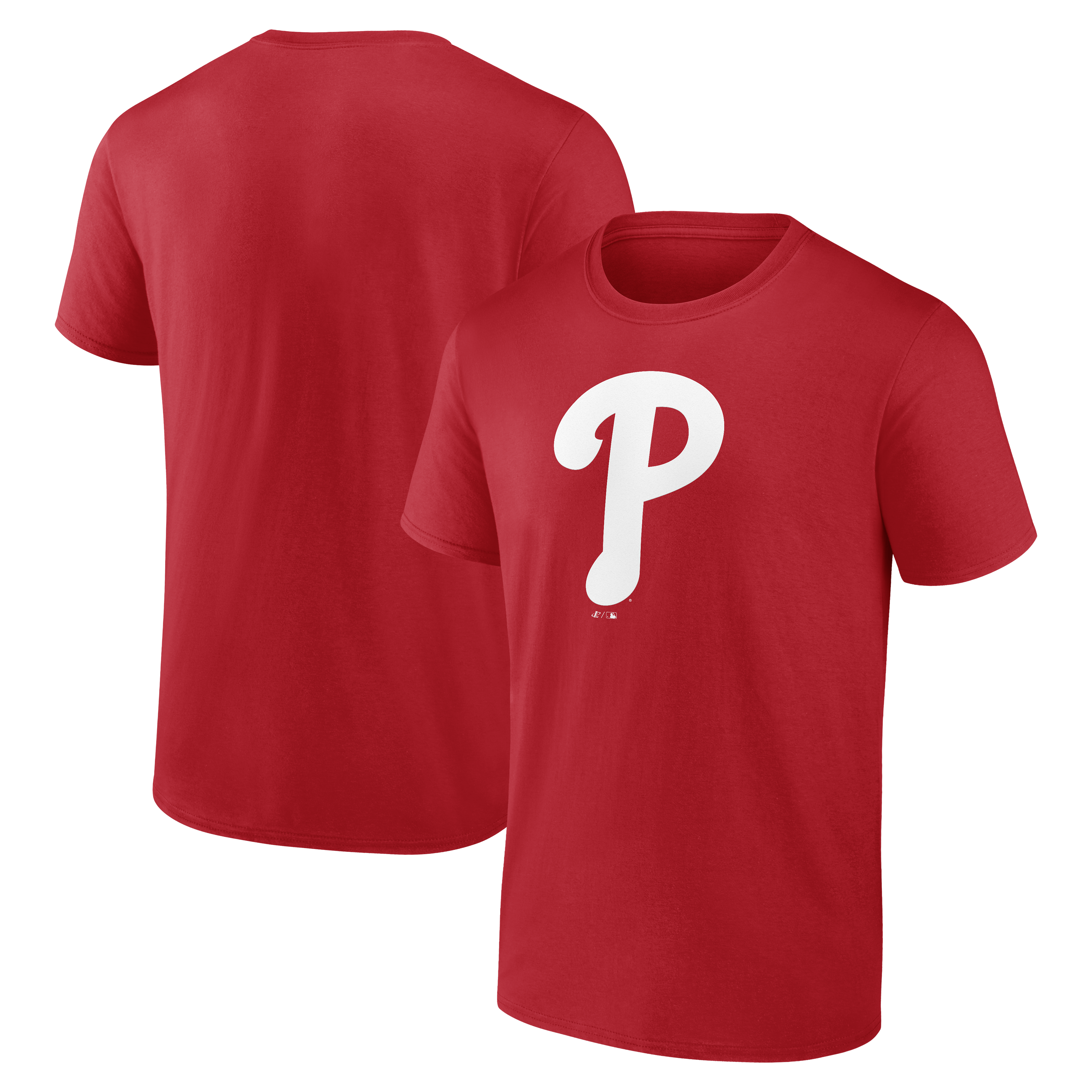 Men's Logo Athletic Red Philadelphia Phillies Official Logo T-Shirt