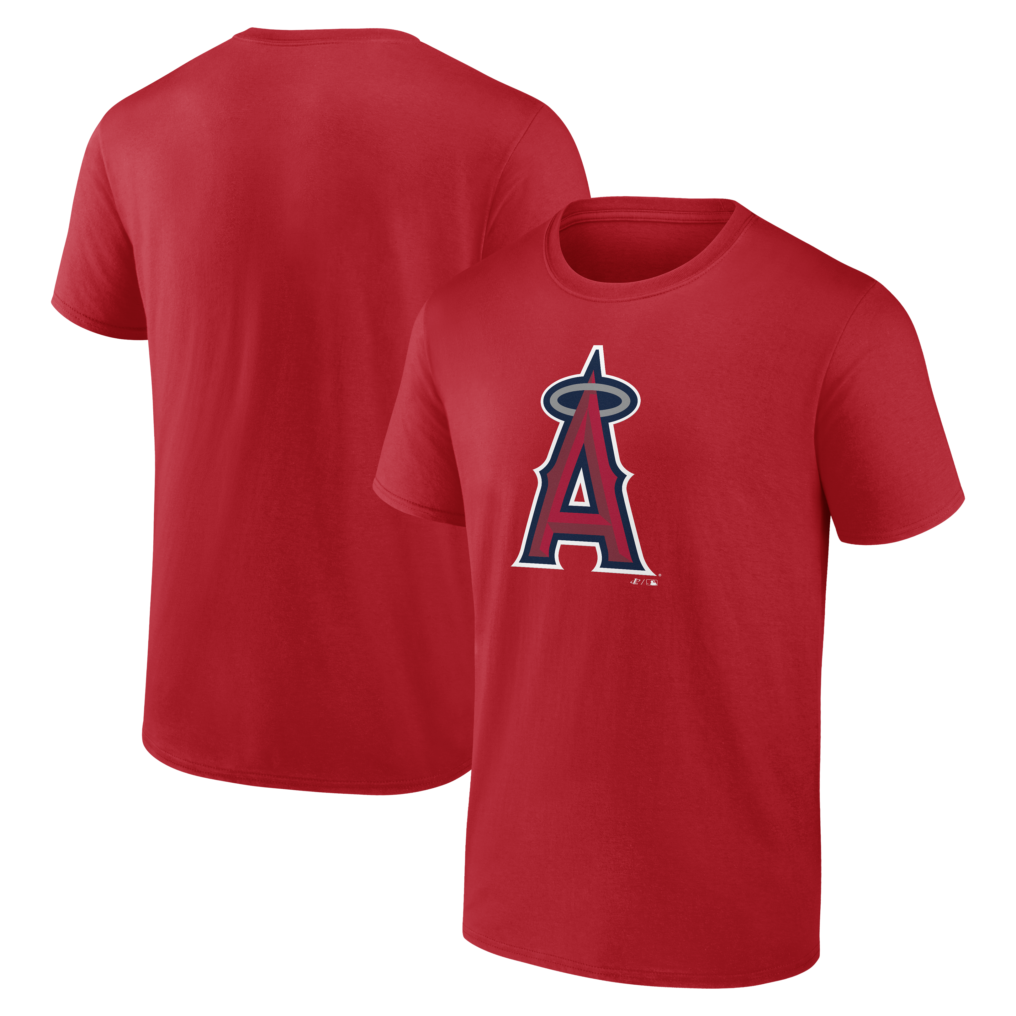 Men's Logo Athletic Red Los Angeles Angels Official Logo T-Shirt