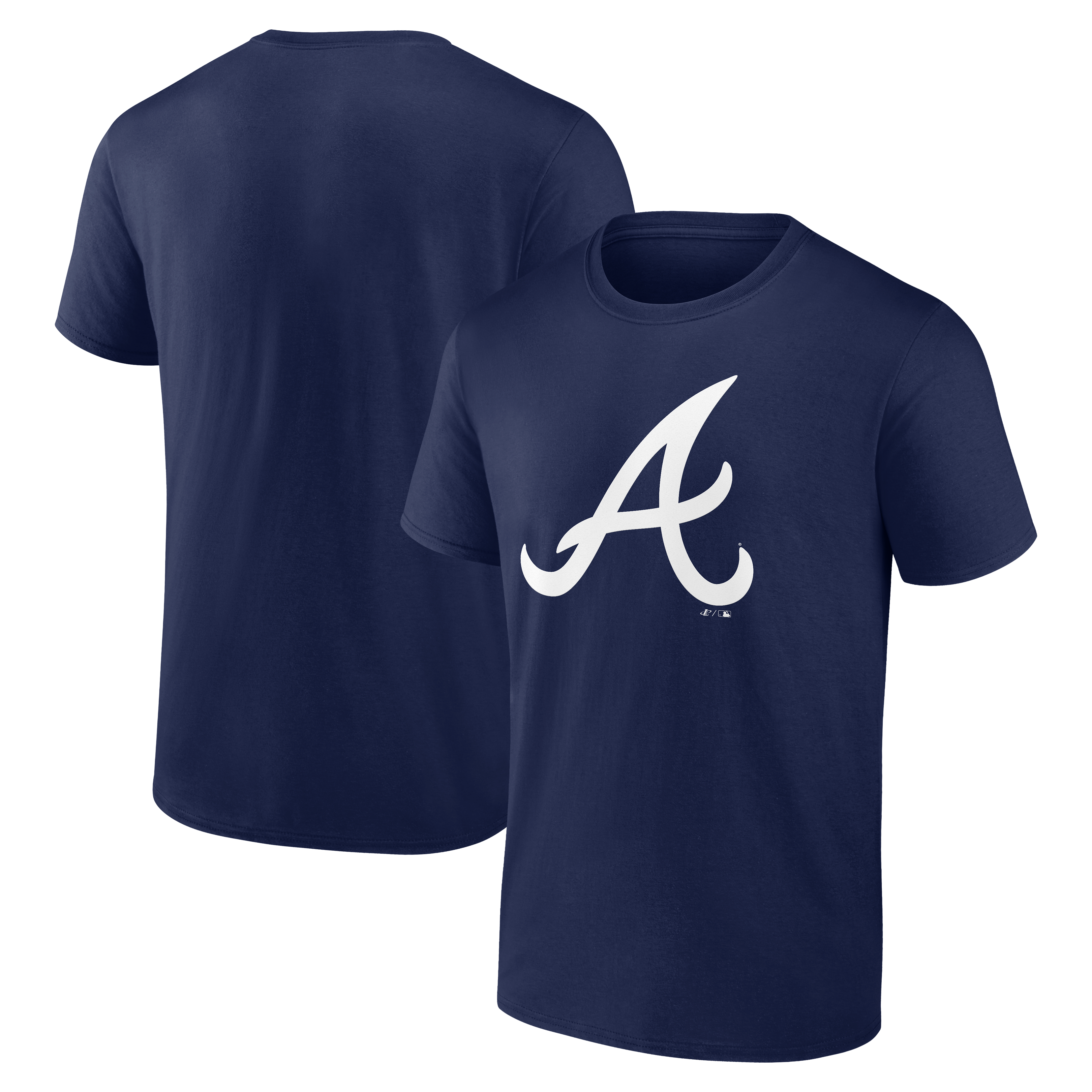 Men's Logo Athletic Navy Atlanta Braves Official Logo T-Shirt