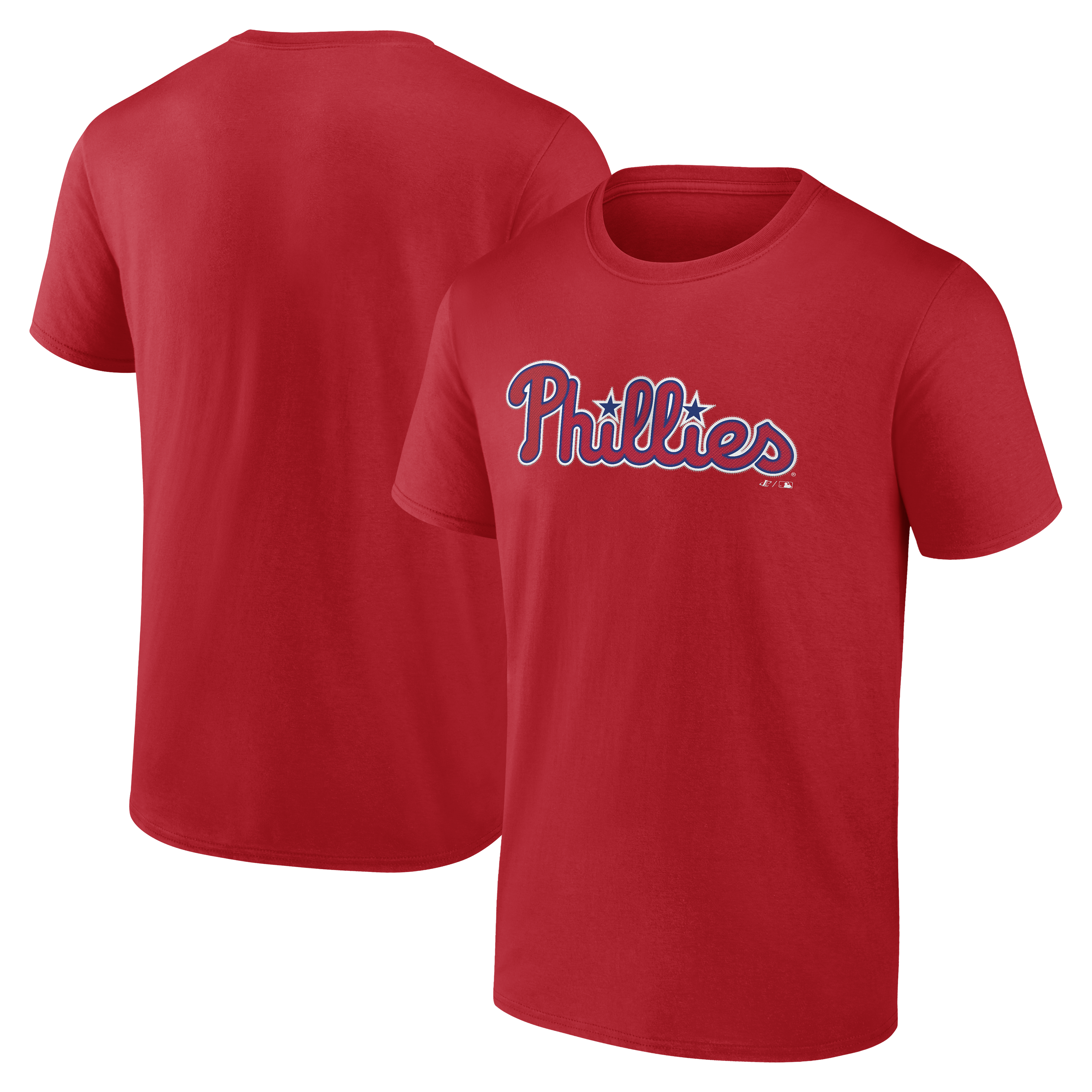 Men's Logo Athletic Red Philadelphia Phillies Wordmark T-Shirt