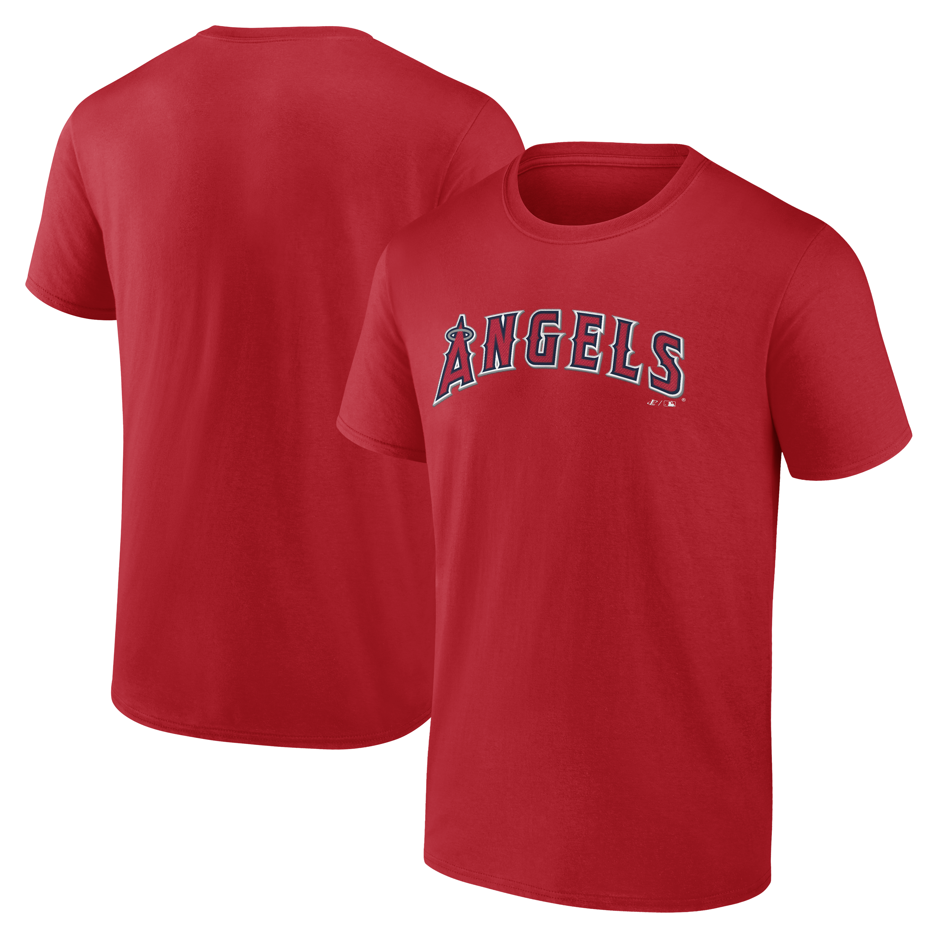 Men's Logo Athletic Red Los Angeles Angels Wordmark T-Shirt