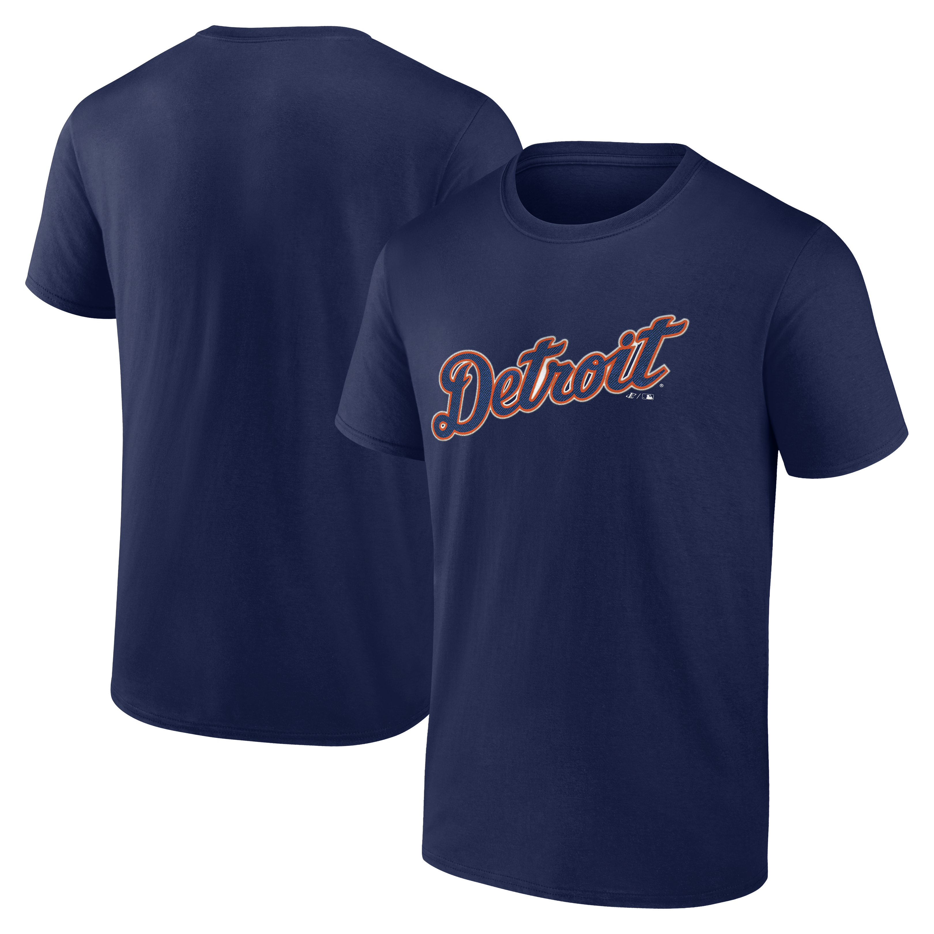 Men's Logo Athletic Navy Detroit Tigers Wordmark T-Shirt