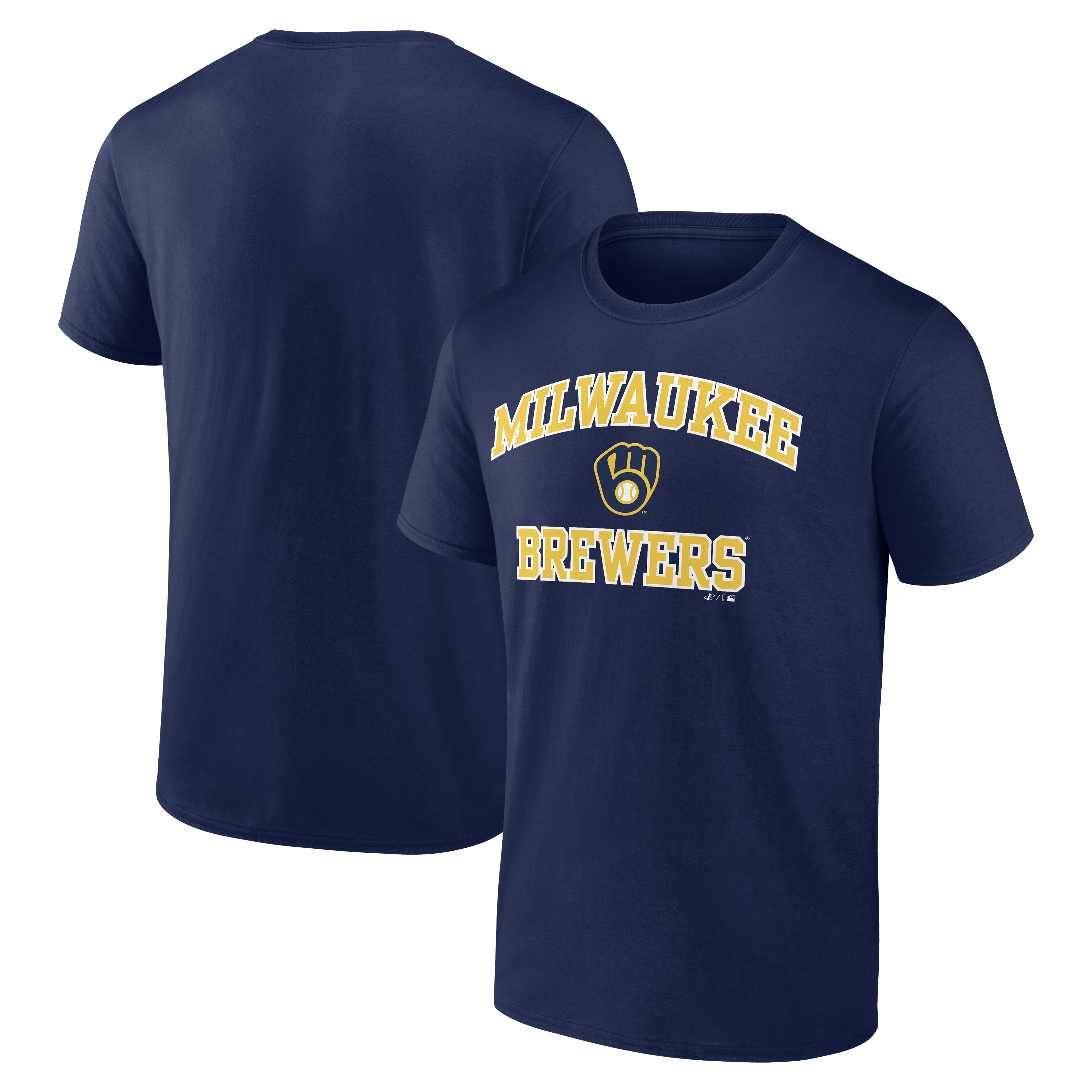 Men's Logo Athletic Navy Milwaukee Brewers Heart and Soul T-Shirt
