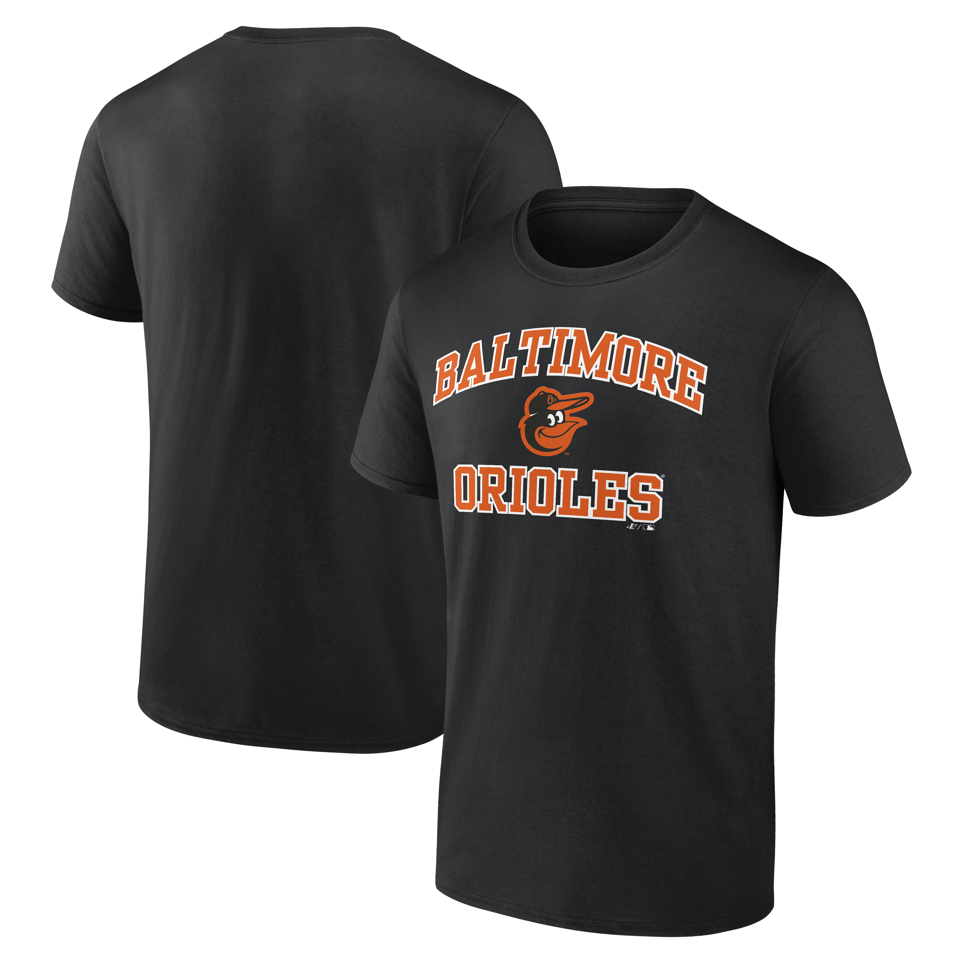 Men's Logo Athletic Black Baltimore Orioles Heart and Soul T-Shirt