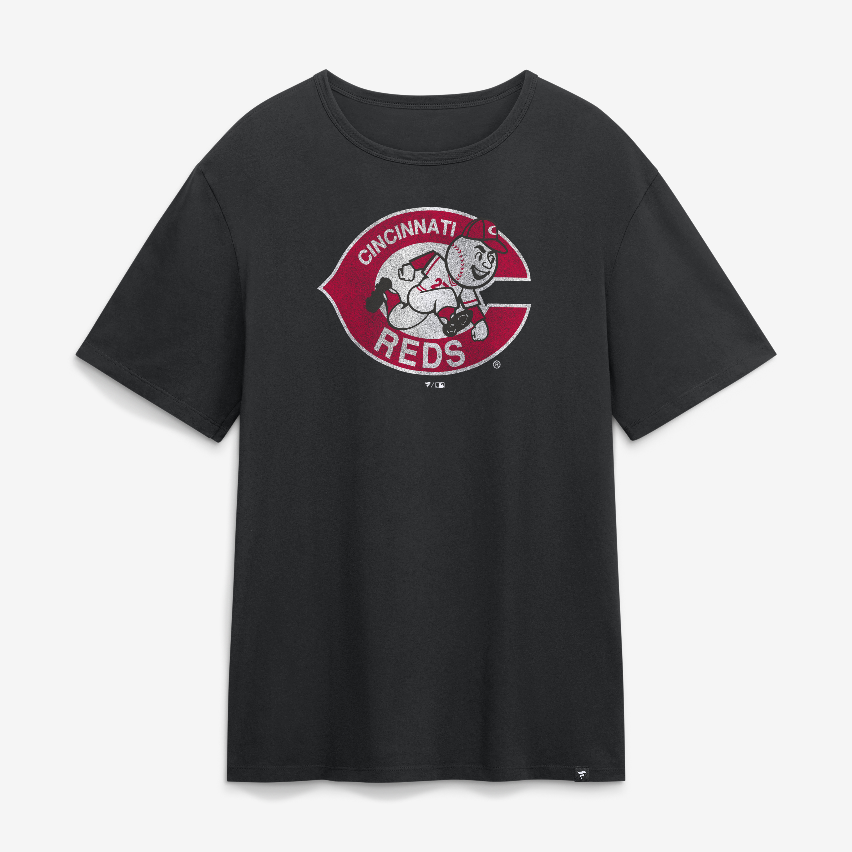 Men's Fanatics Black Cincinnati Reds Vintage Logo Legacy T-Shirt