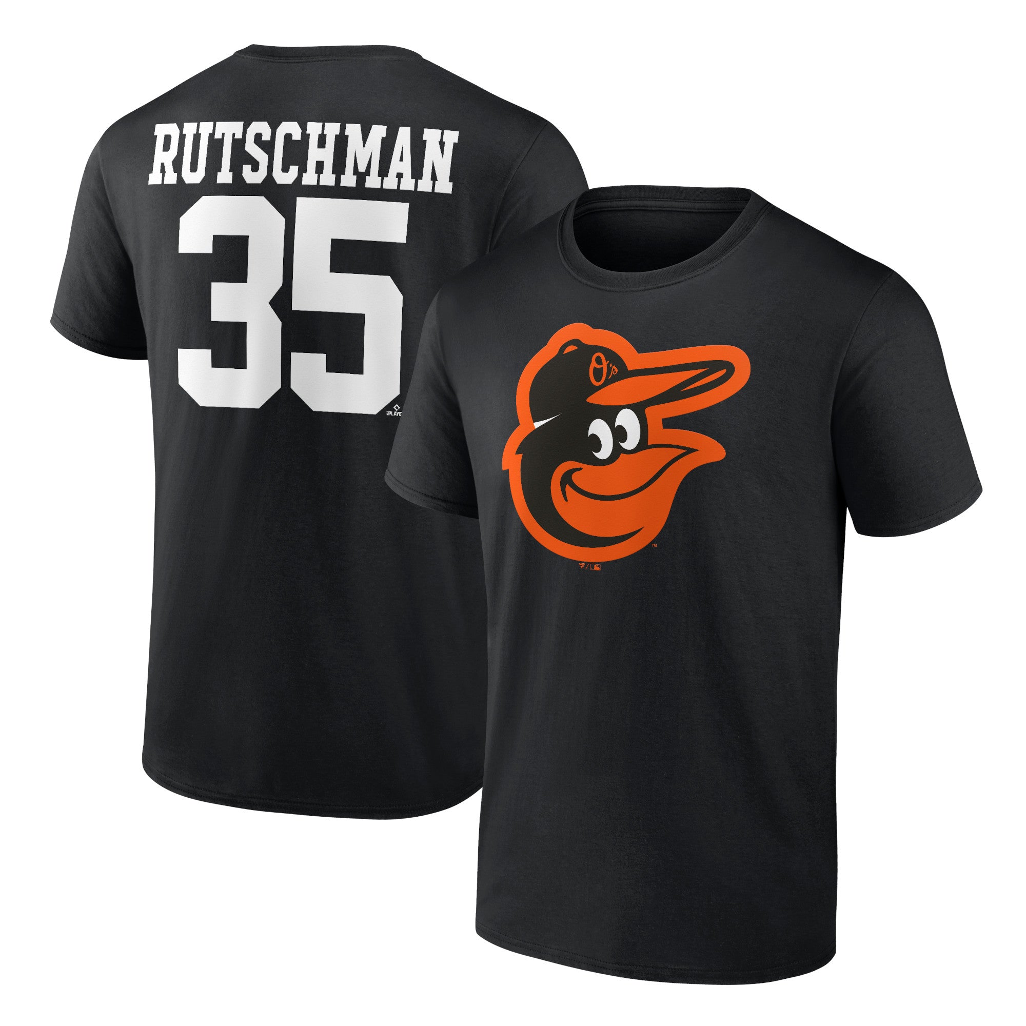 Men's Adley Rutschman Black Baltimore Orioles Player Icon Name & Number T-Shirt