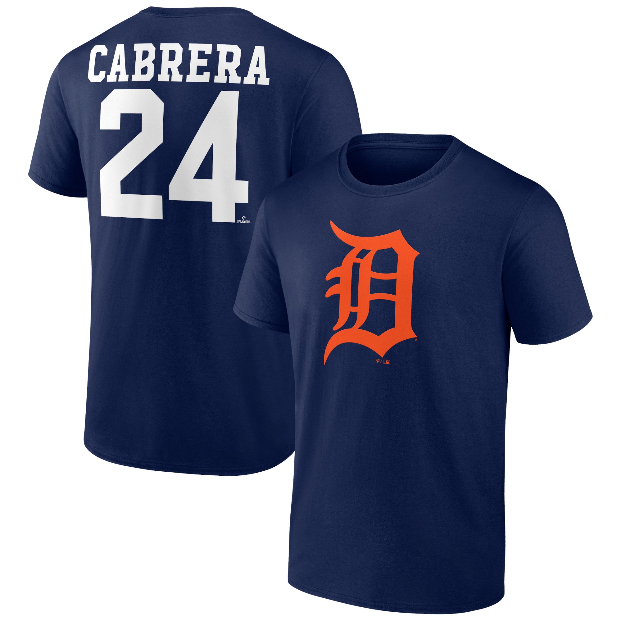 Men's Miguel Cabrera Navy Detroit Tigers Player Icon Name & Number T-Shirt