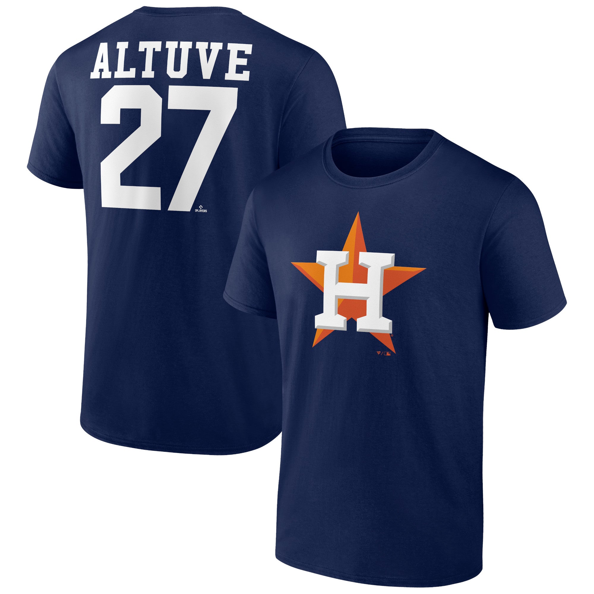 Men's Jose Altuve Navy Houston Astros Player Icon Name & Number T-Shirt