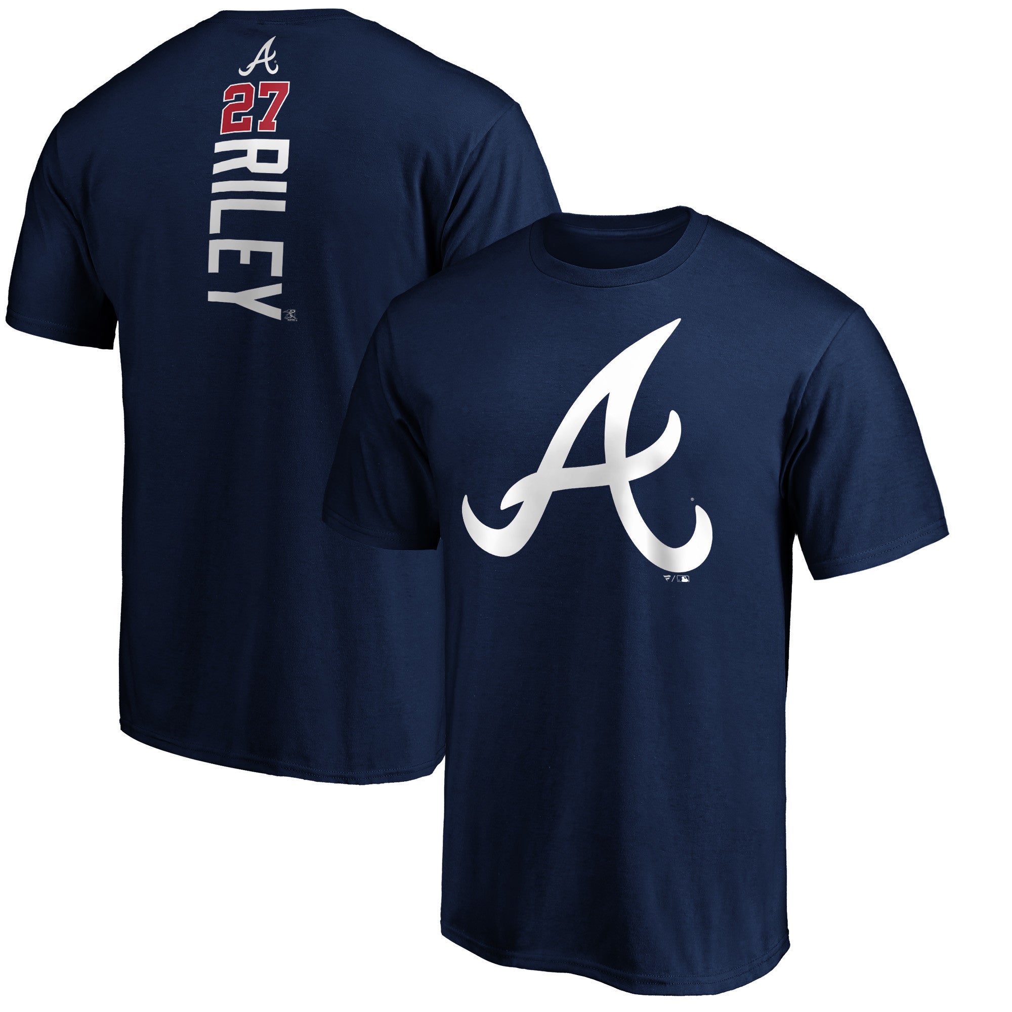 Men's Austin Riley Navy Atlanta Braves Playmaker Name & Number T-Shirt