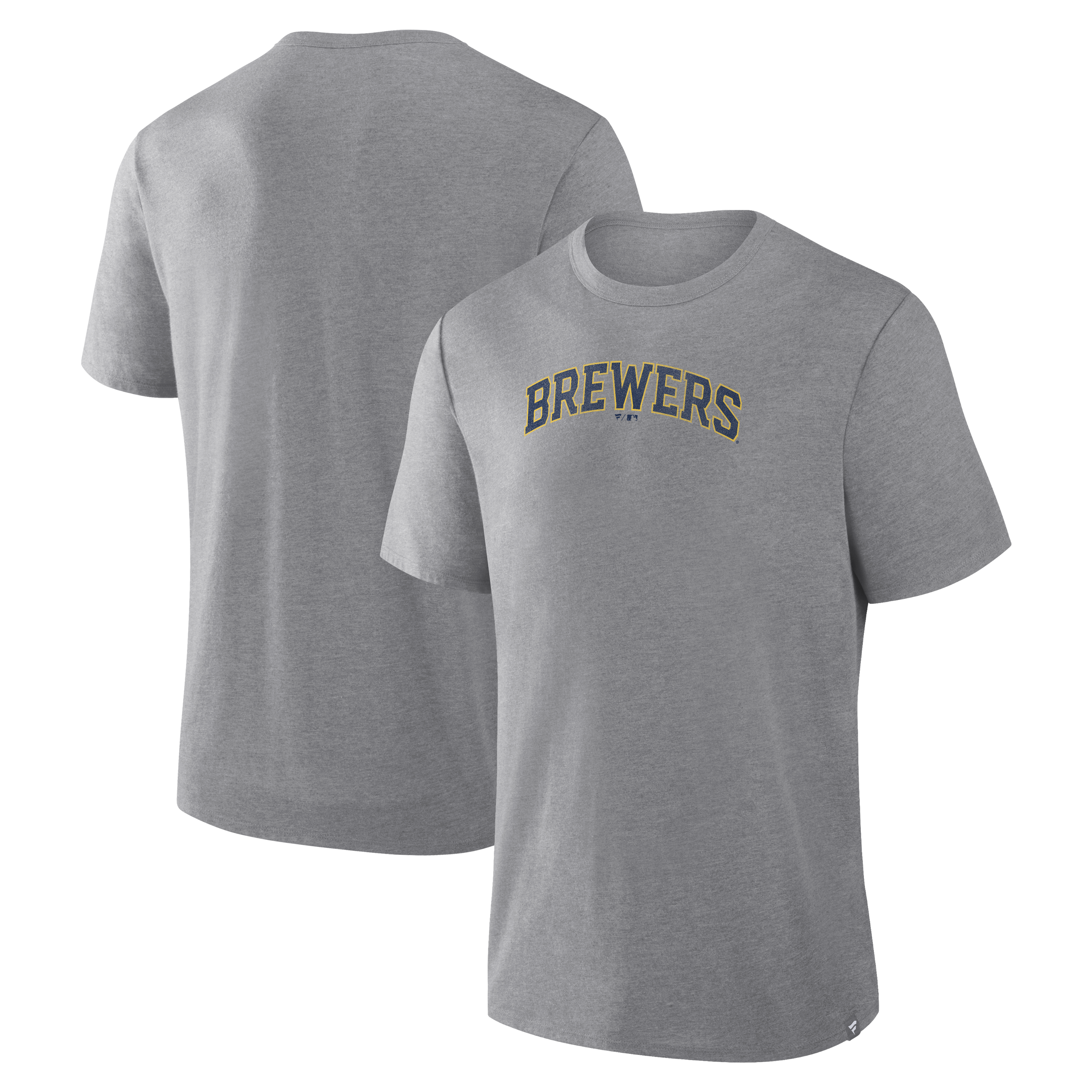 Men's Fanatics Heather Gray Milwaukee Brewers Play Tribute Tri-Blend T-Shirt