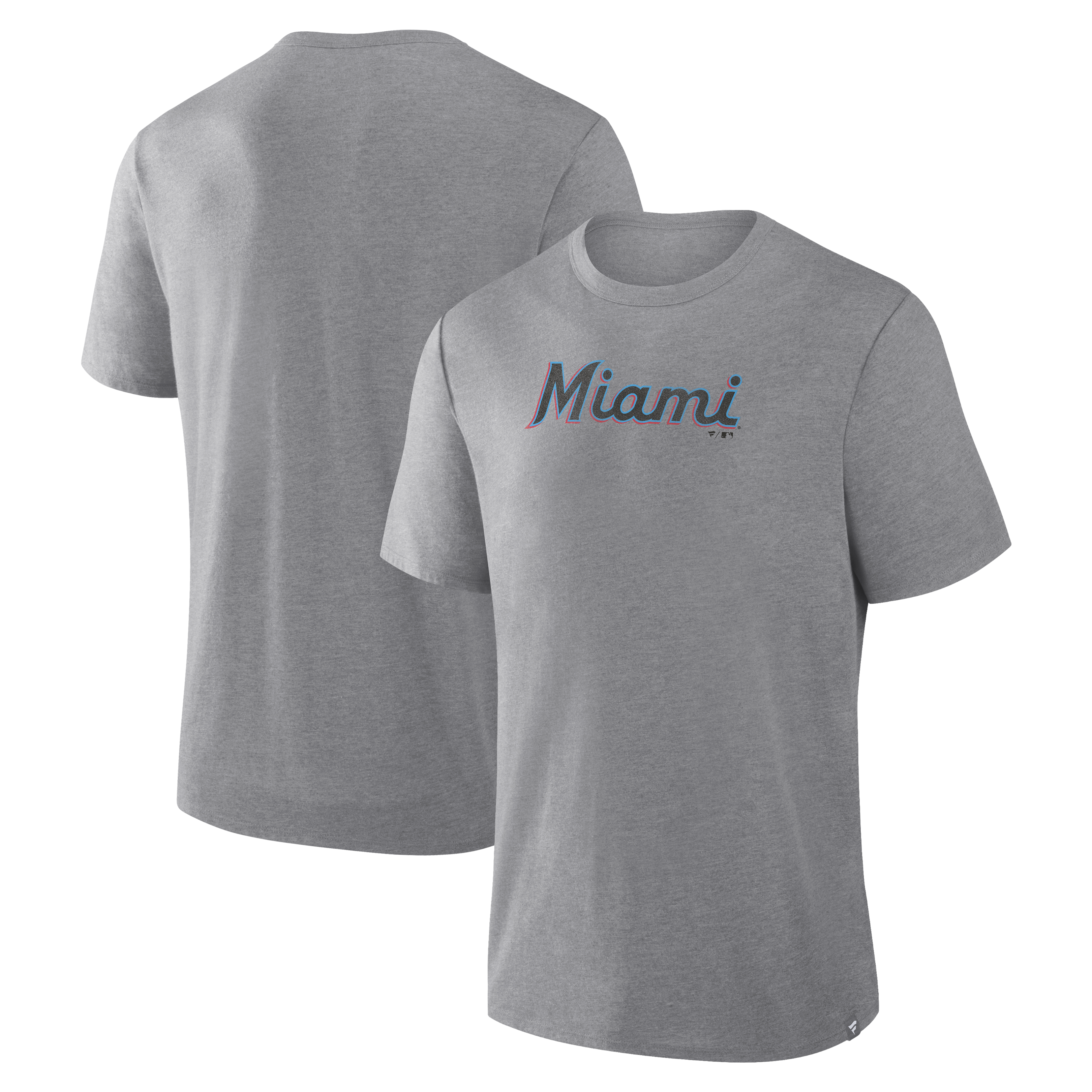 Men's Fanatics Heather Gray Miami Marlins Play Tribute Tri-Blend T-Shirt