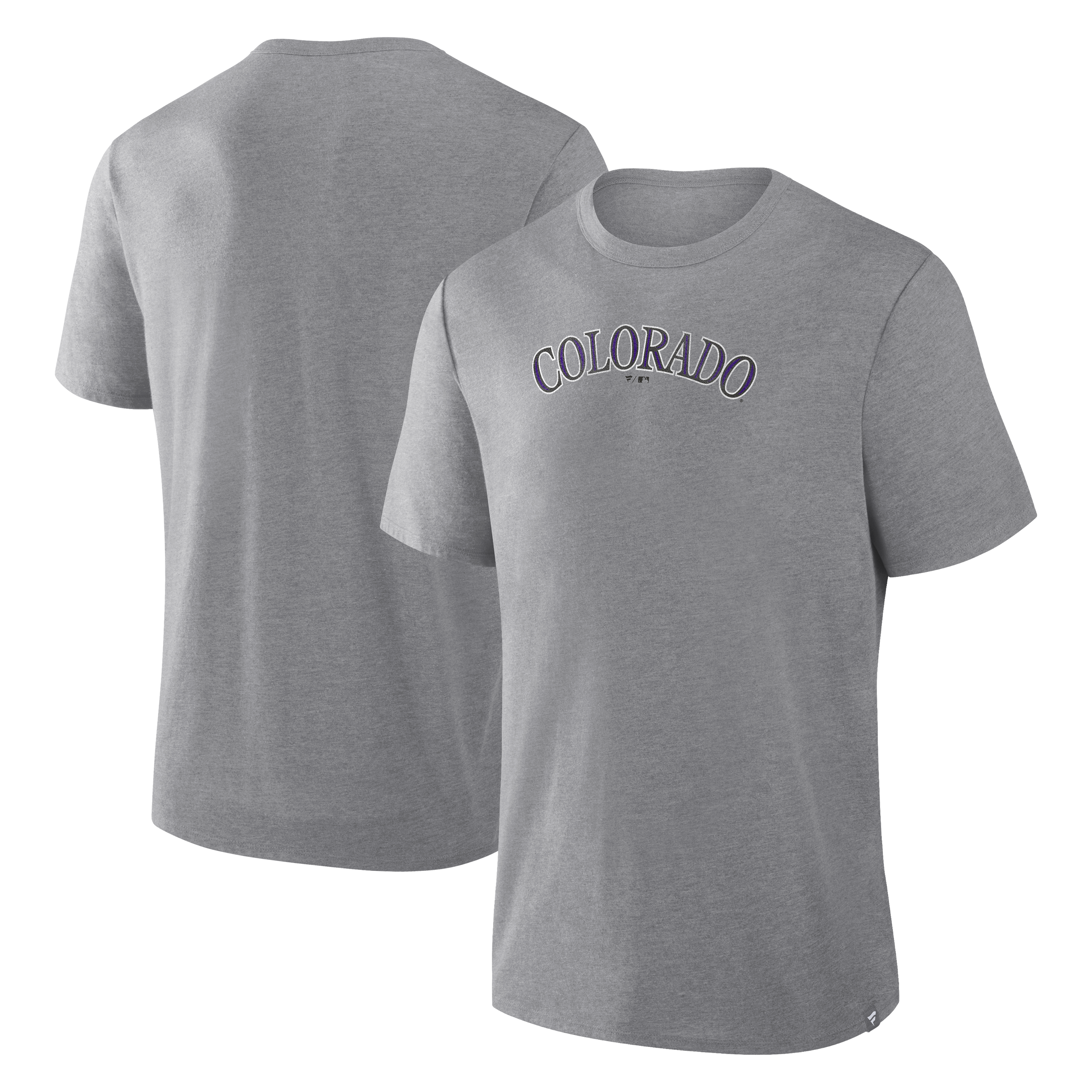 Men's Fanatics Heather Gray Colorado Rockies Play Tribute Tri-Blend T-Shirt