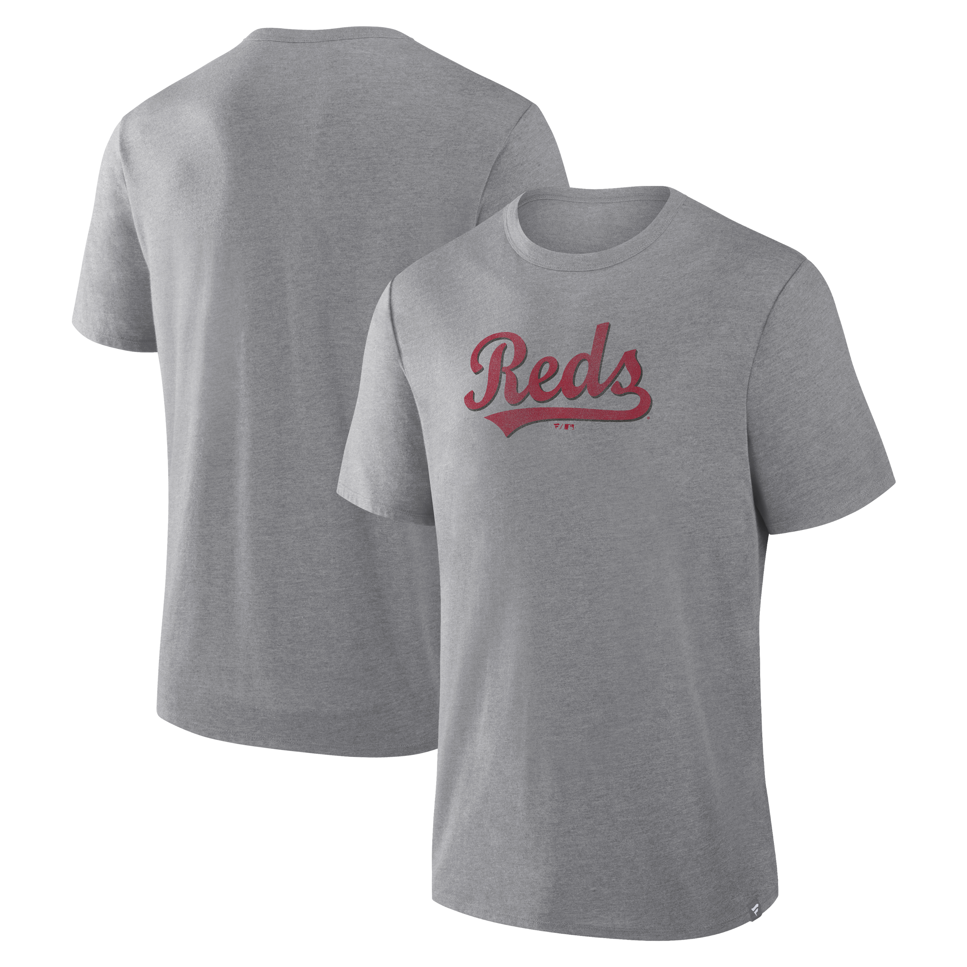 Men's Fanatics Heather Gray Cincinnati Reds Play Tribute Tri-Blend T-Shirt