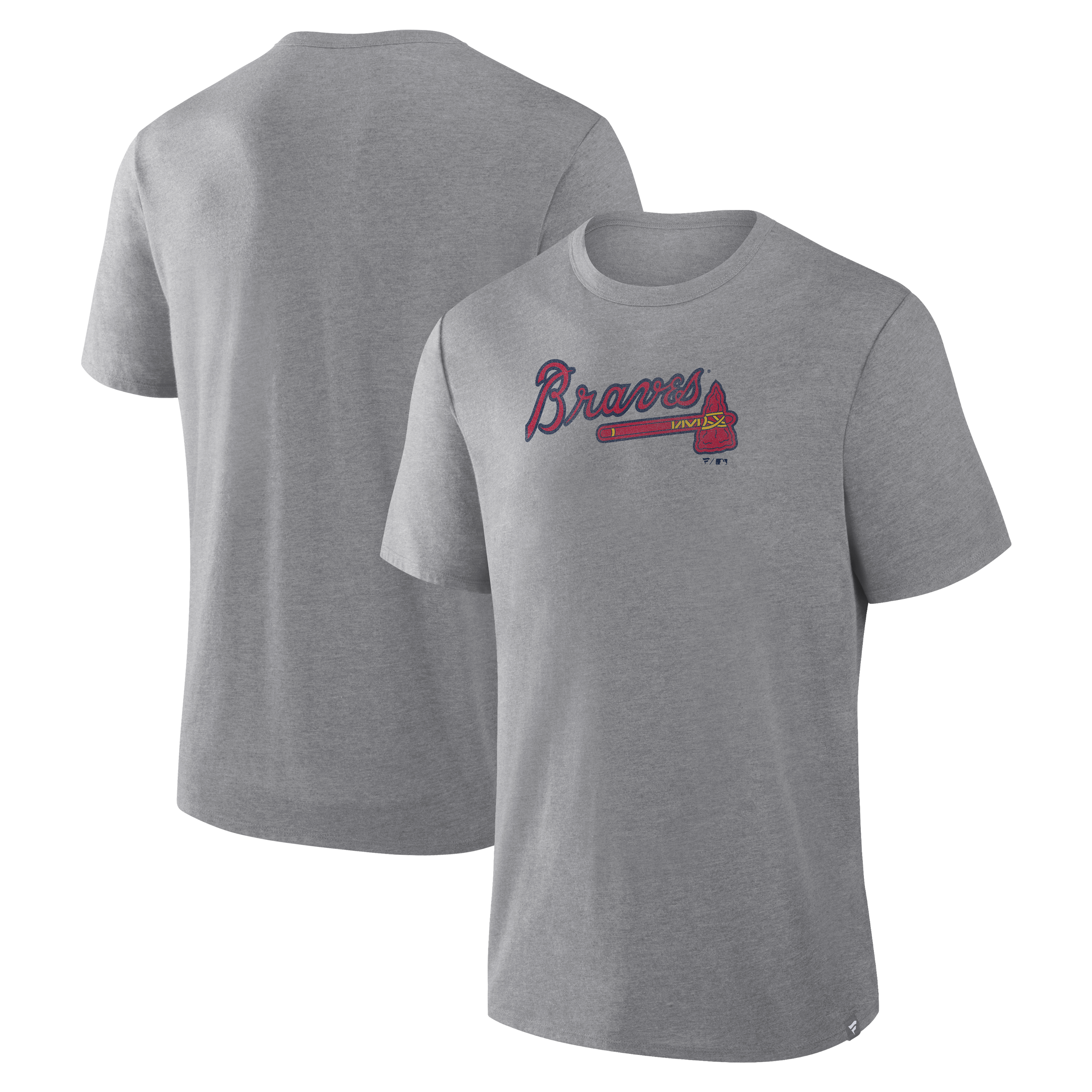 Men's Fanatics Heather Gray Atlanta Braves Play Tribute Tri-Blend T-Shirt