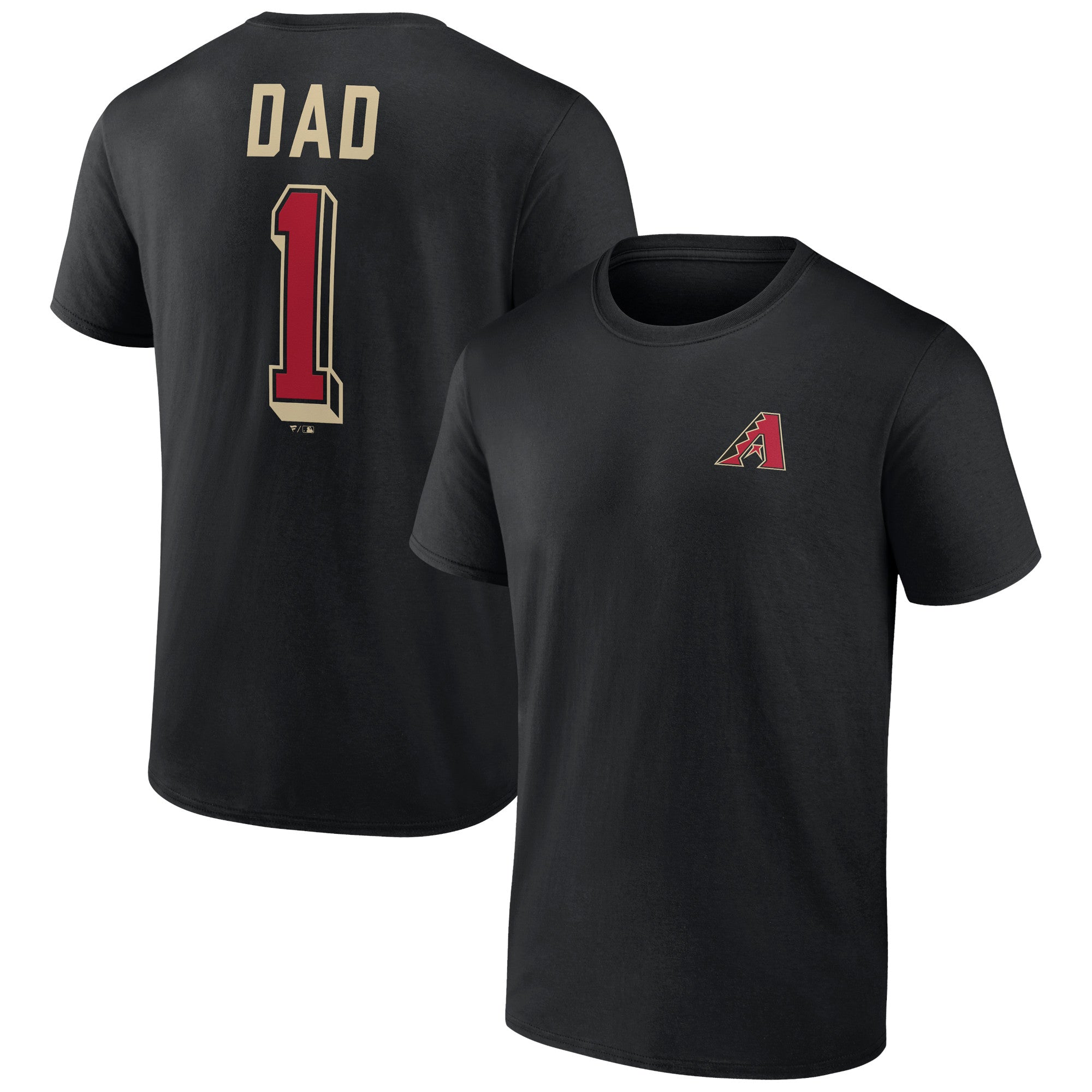 Men's Black Arizona Diamondbacks Number One Dad T-Shirt