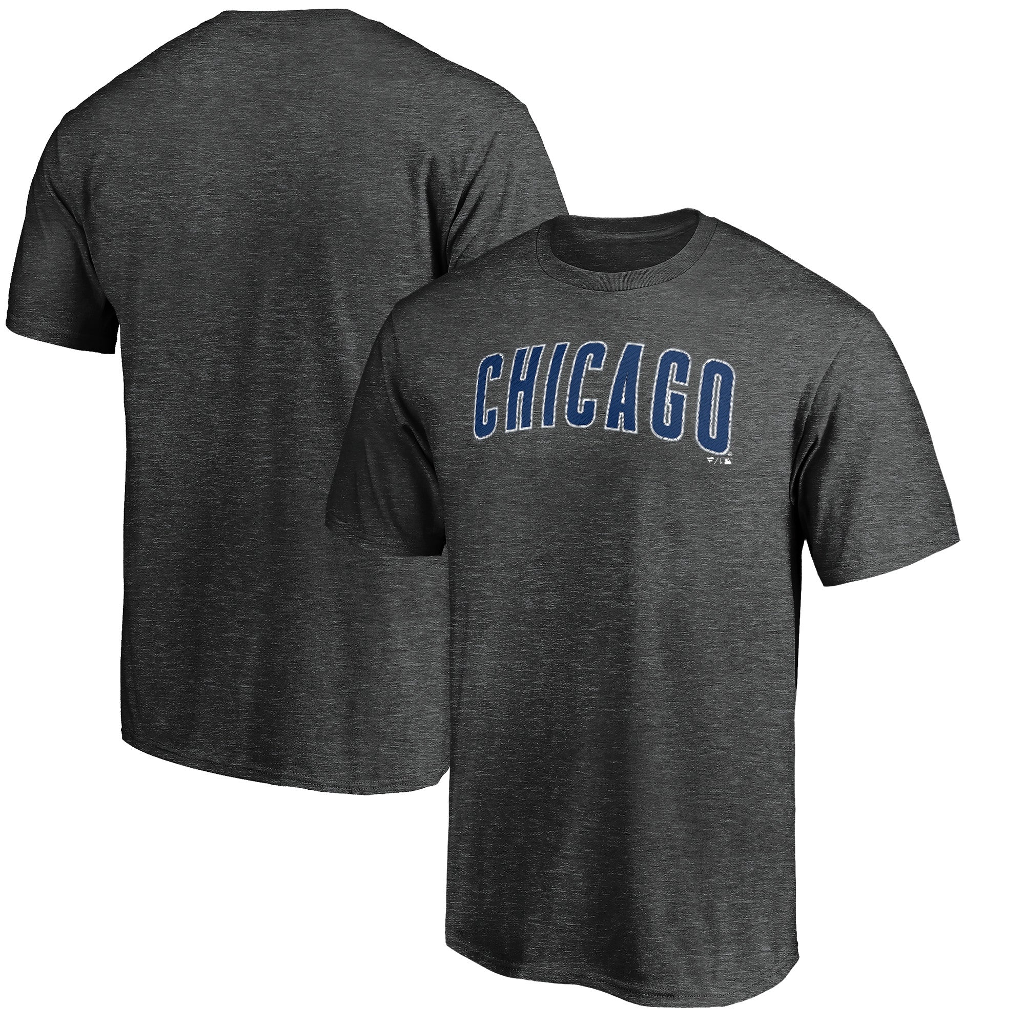 Men's Charcoal Chicago Cubs Official Wordmark T-Shirt