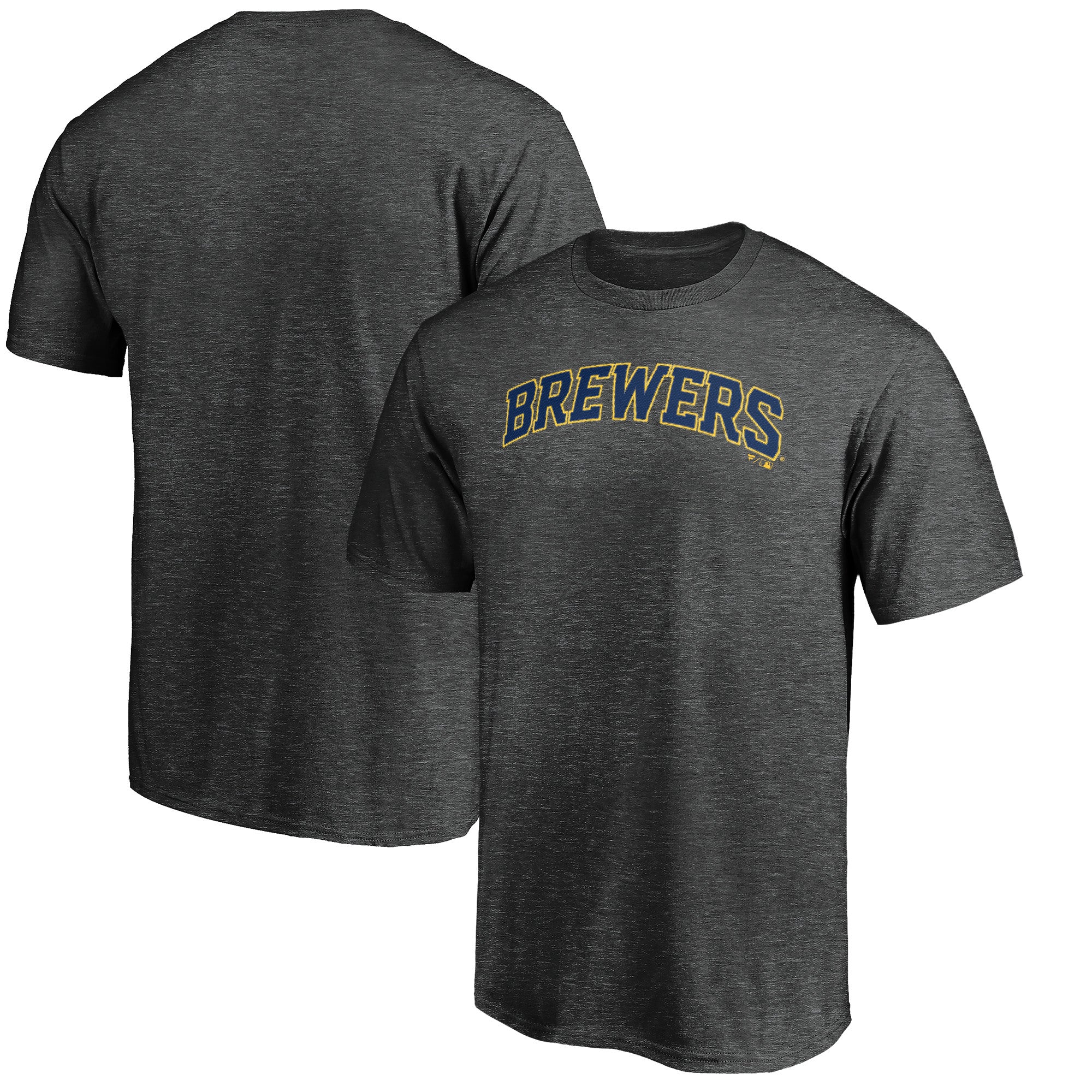 Men's Charcoal Milwaukee Brewers Official Wordmark T-Shirt