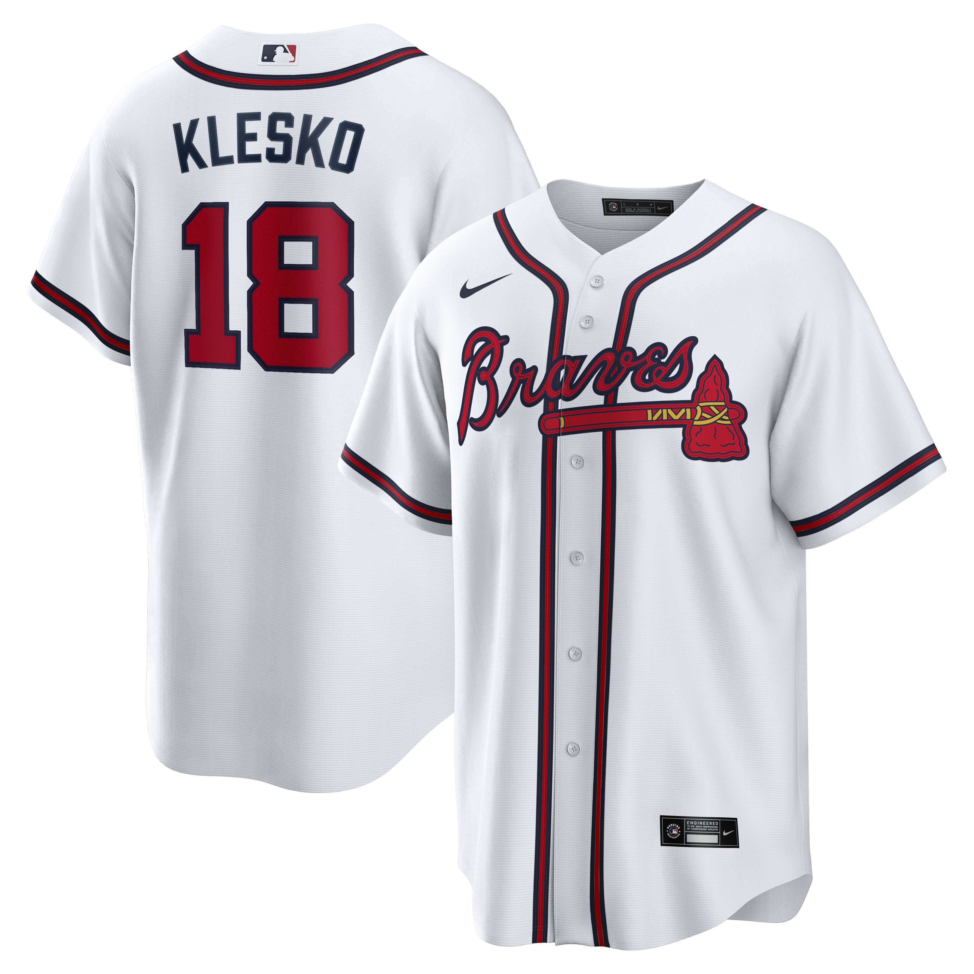 Men's Nike Ryan Klesko White Atlanta Braves Home Retired Player Replica Jersey