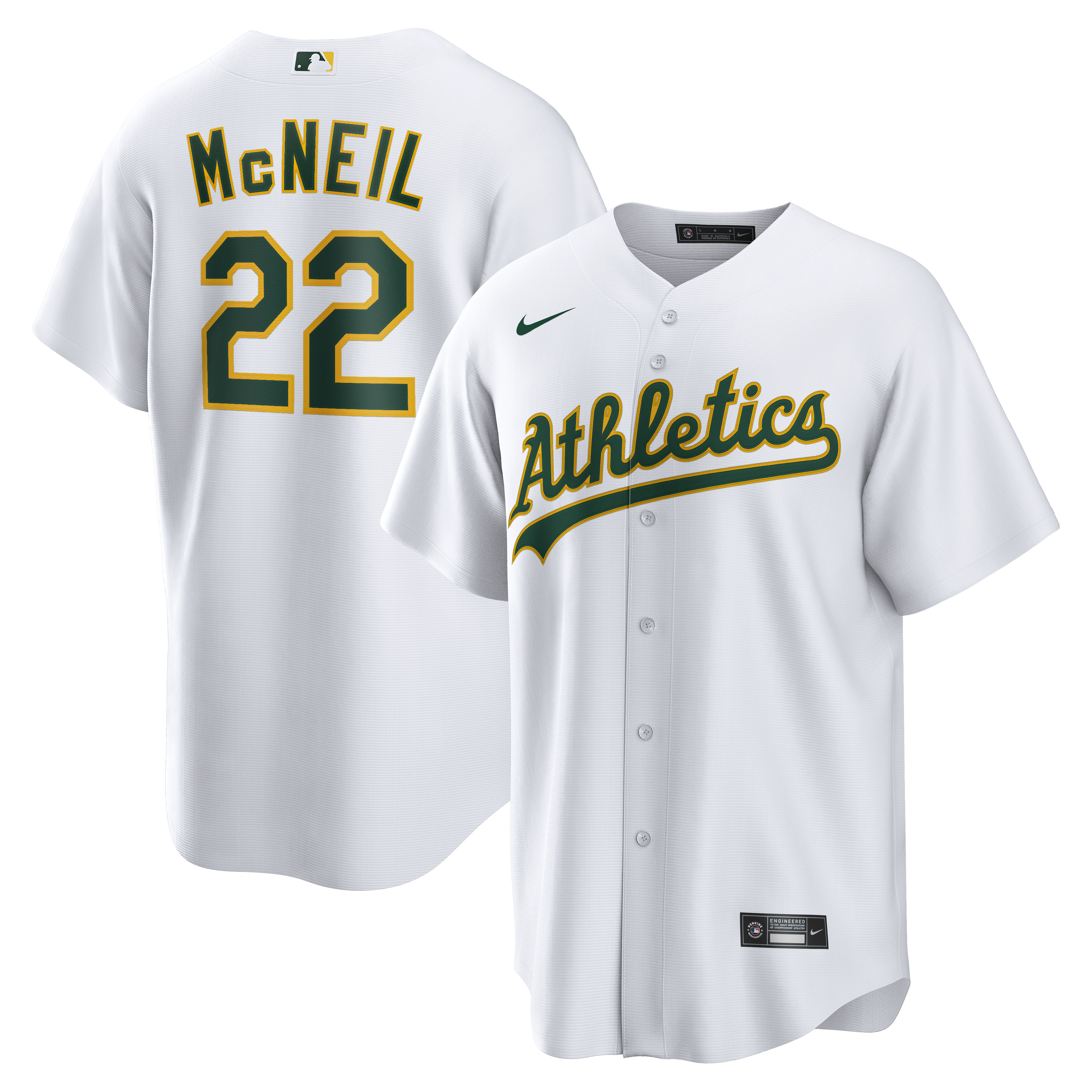 Men's Nike Jeff McNeil White Athletics Home Replica Jersey