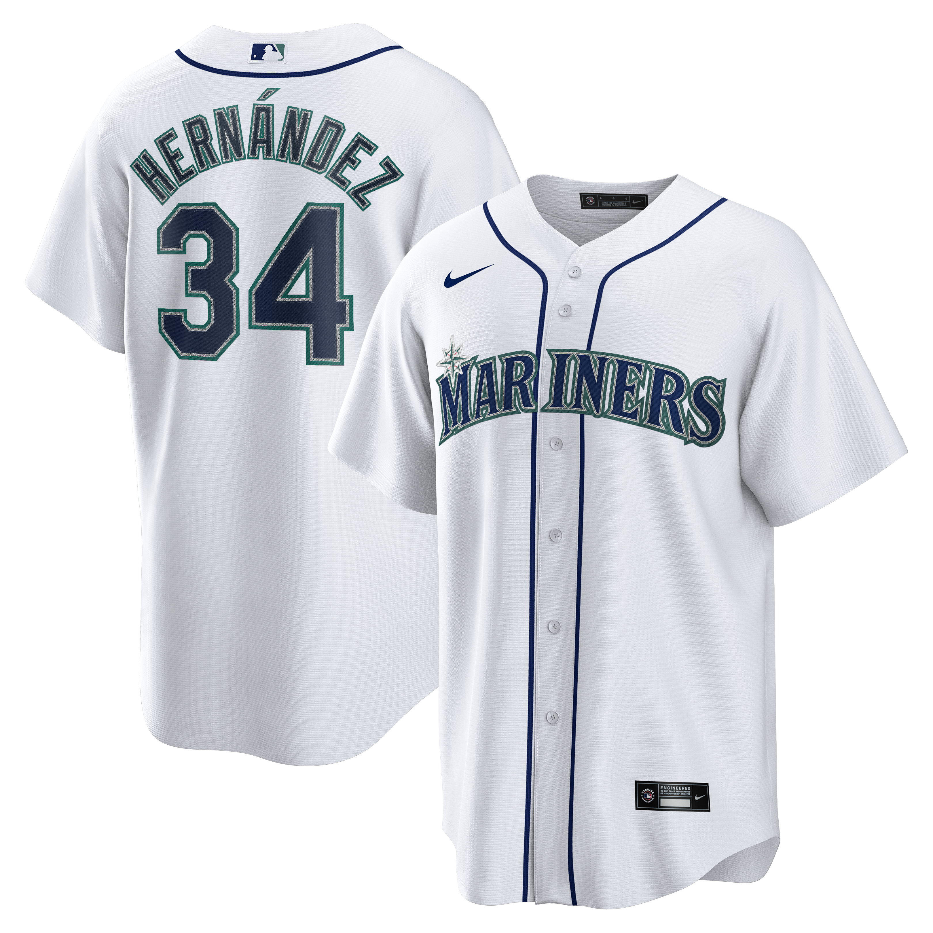 Men's Nike Felix Hernandez White Seattle Mariners Home Retired Player Replica Jersey