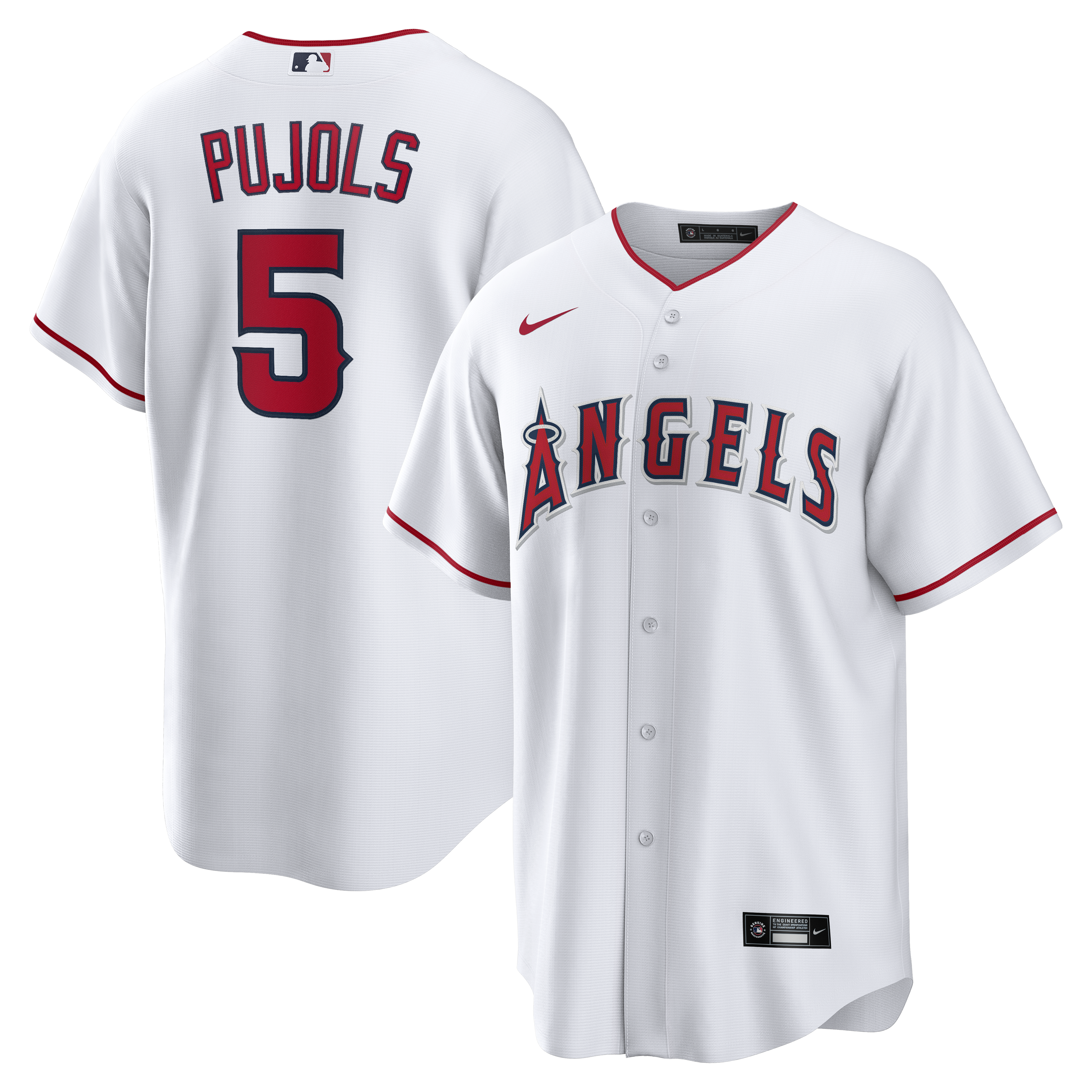 Men's Nike Albert Pujols White Los Angeles Angels Home Retired Player Replica Jersey