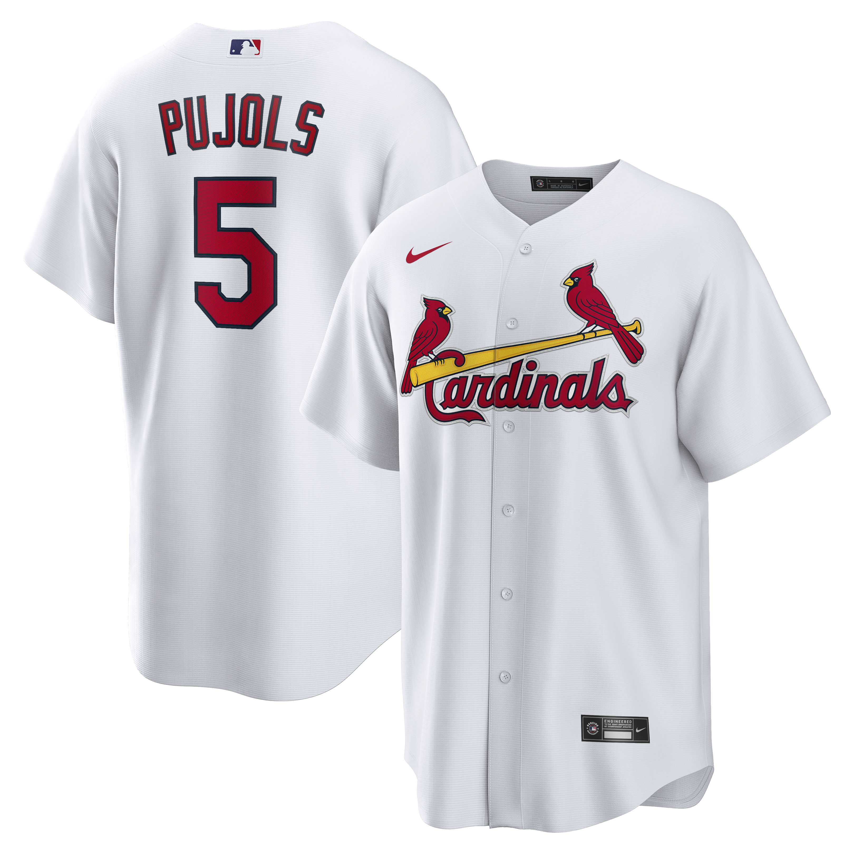 Men's Nike Albert Pujols White St. Louis Cardinals Home Retired Player Replica Jersey