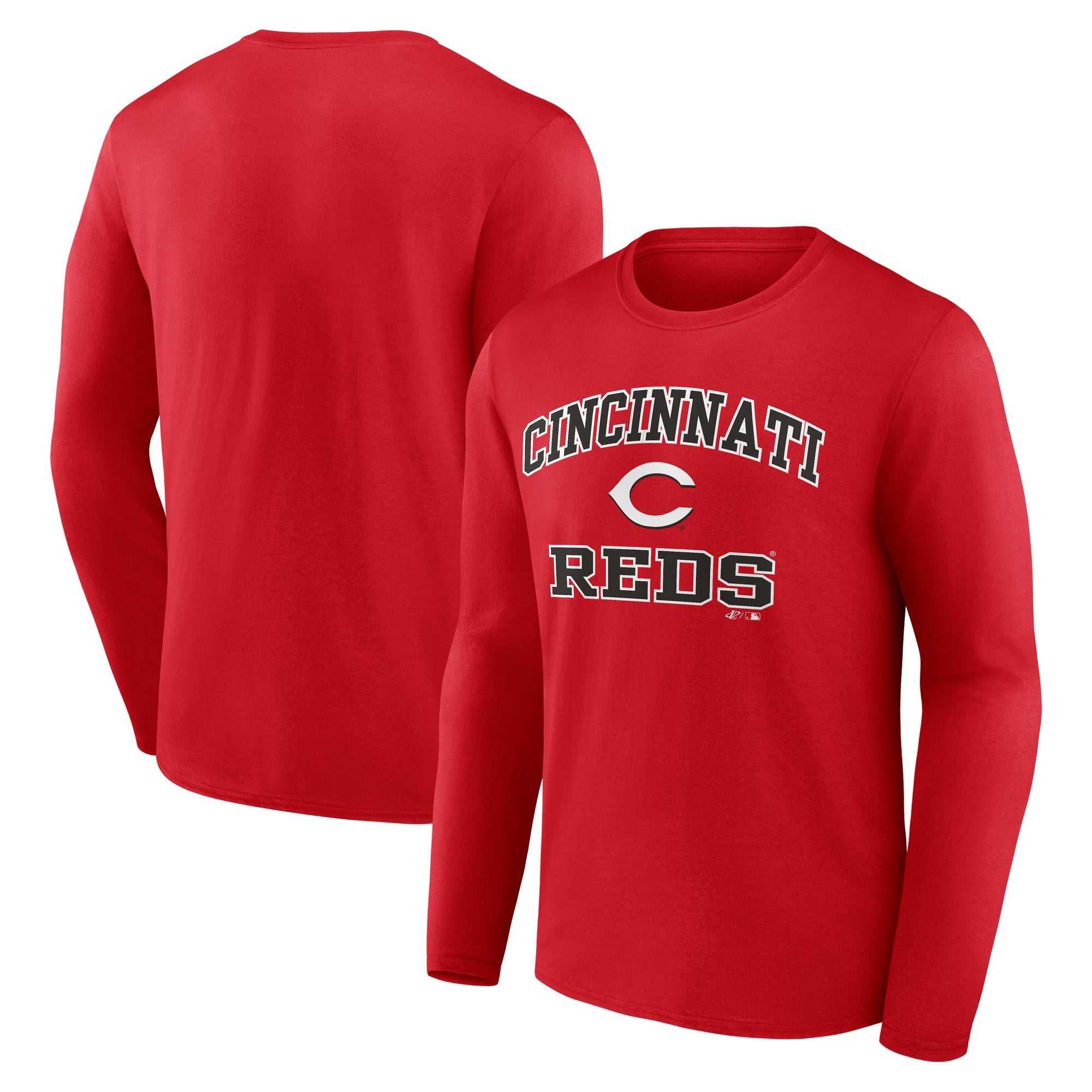 Men's Logo Athletic Red Cincinnati Reds Heart & Soul Long Sleeve T-Shirt