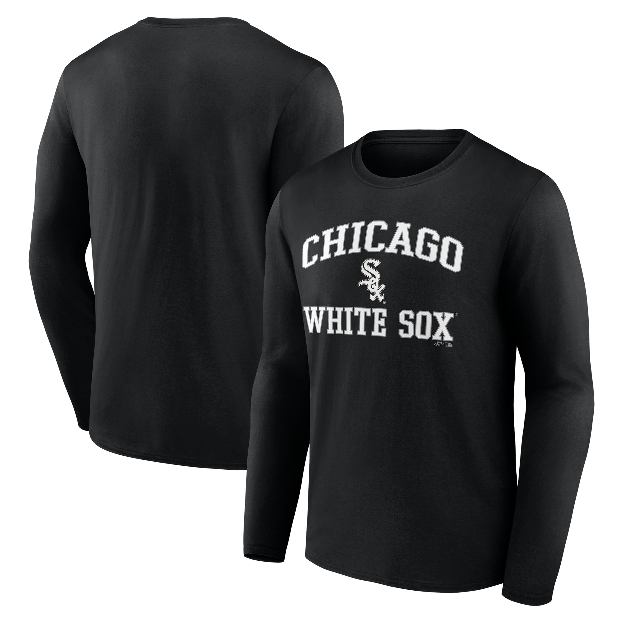 Men's Logo Athletic Black Chicago White Sox Heart & Soul Long Sleeve T-Shirt