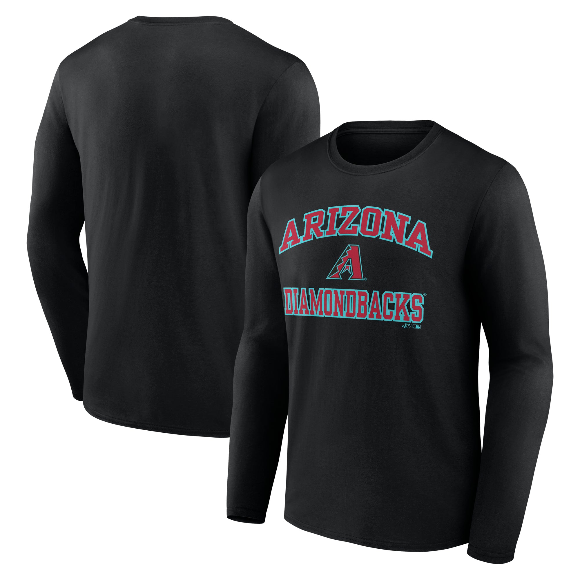 Men's Logo Athletic Black Arizona Diamondbacks Heart & Soul Long Sleeve T-Shirt