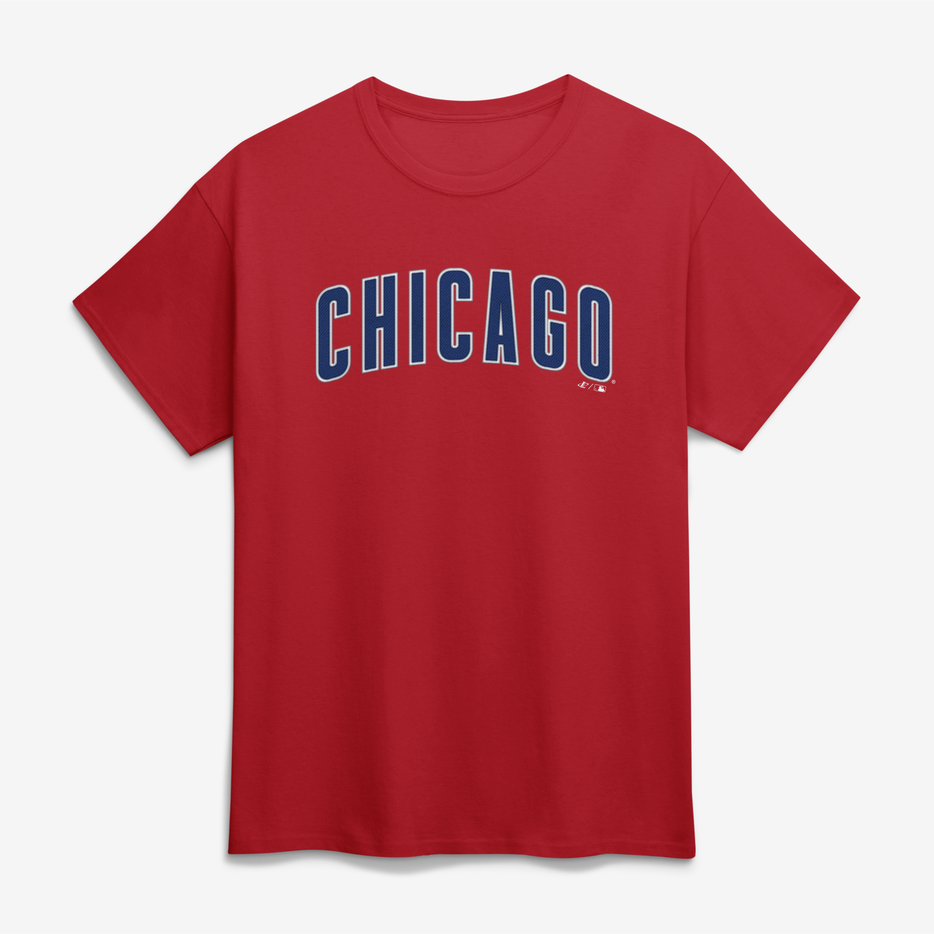 Men's Logo Athletic Red Chicago Cubs Wordmark T-Shirt