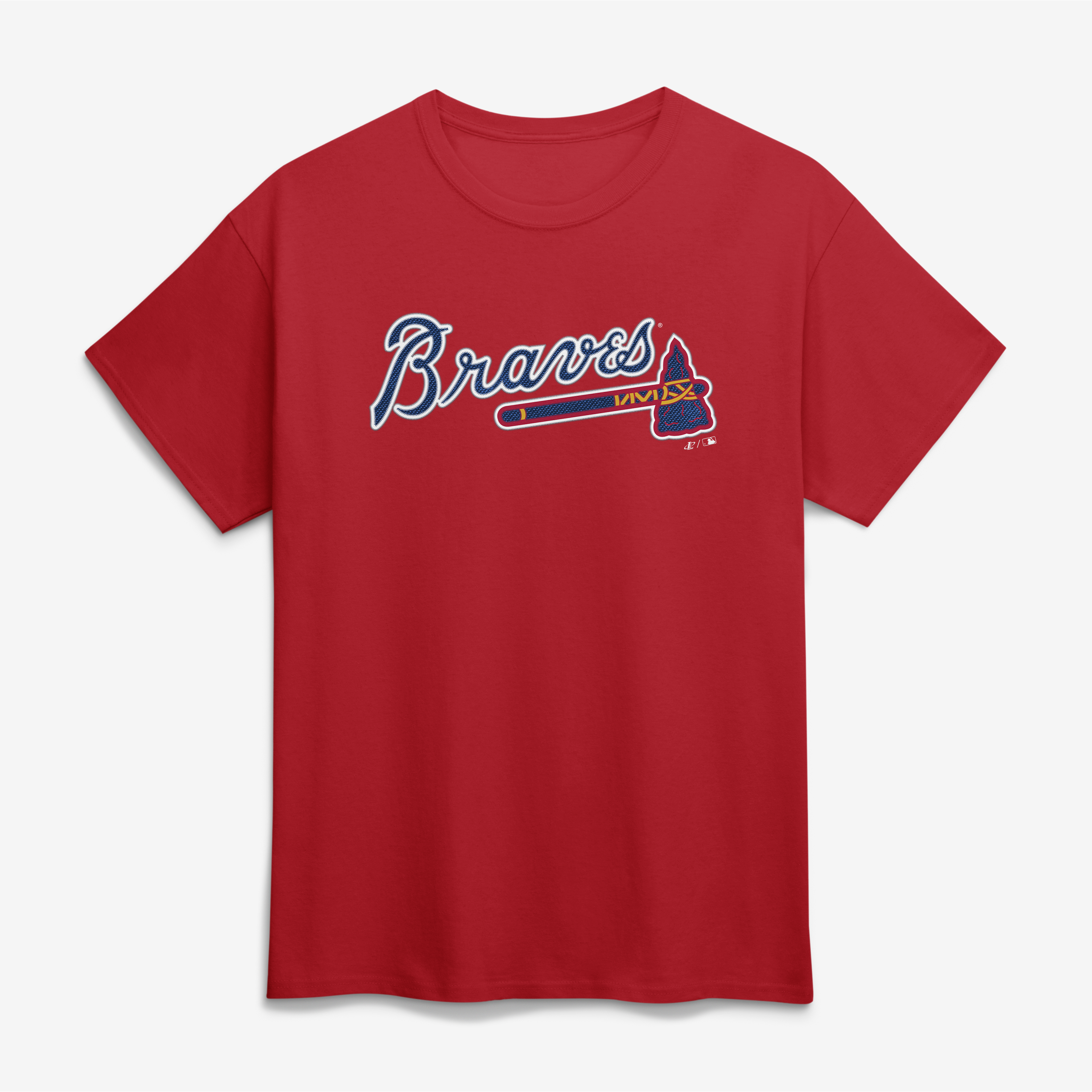 Men's Logo Athletic Red Atlanta Braves Wordmark T-Shirt