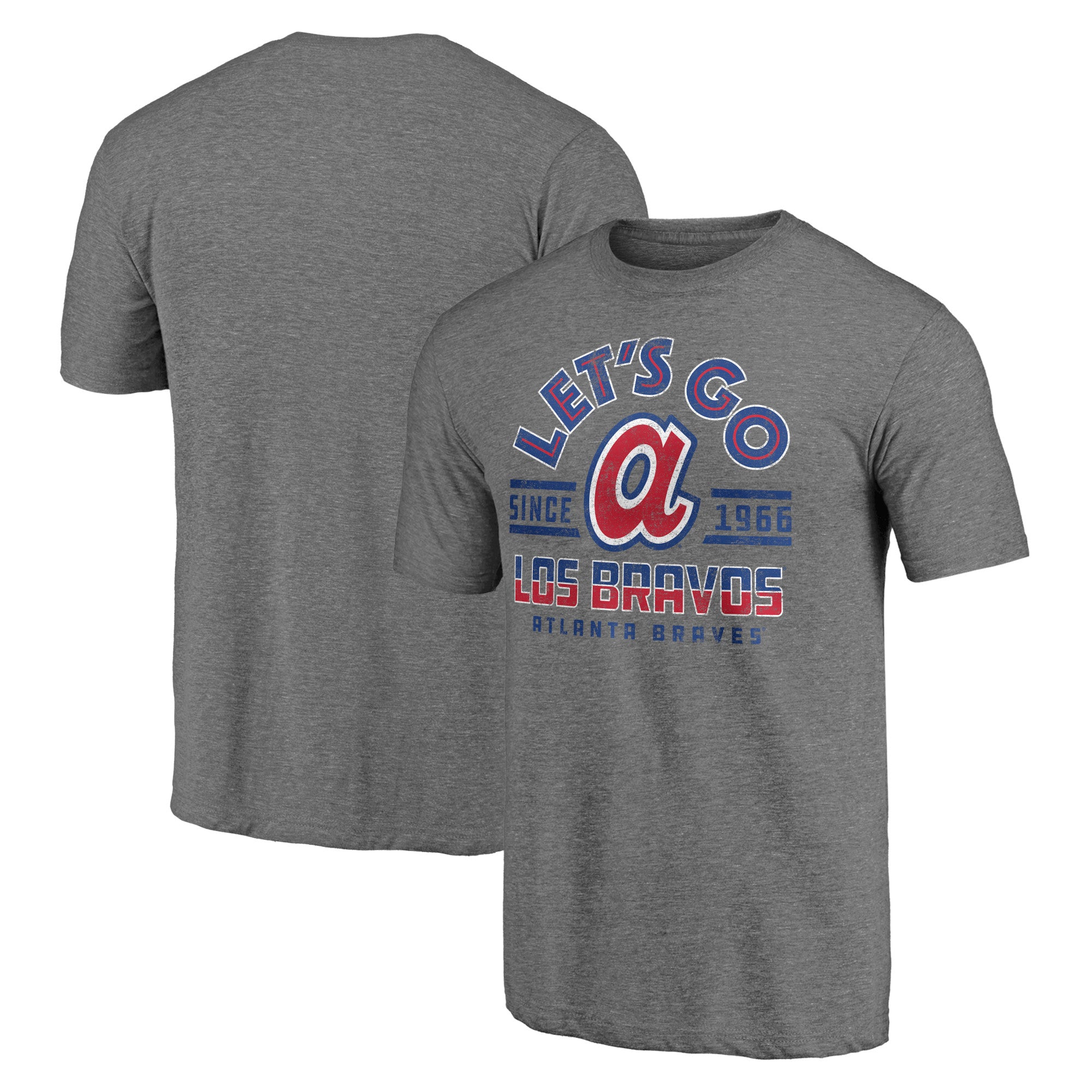 Men's Heather Gray Atlanta Braves Hometown Collection The Bravos Tri-Blend T-Shirt