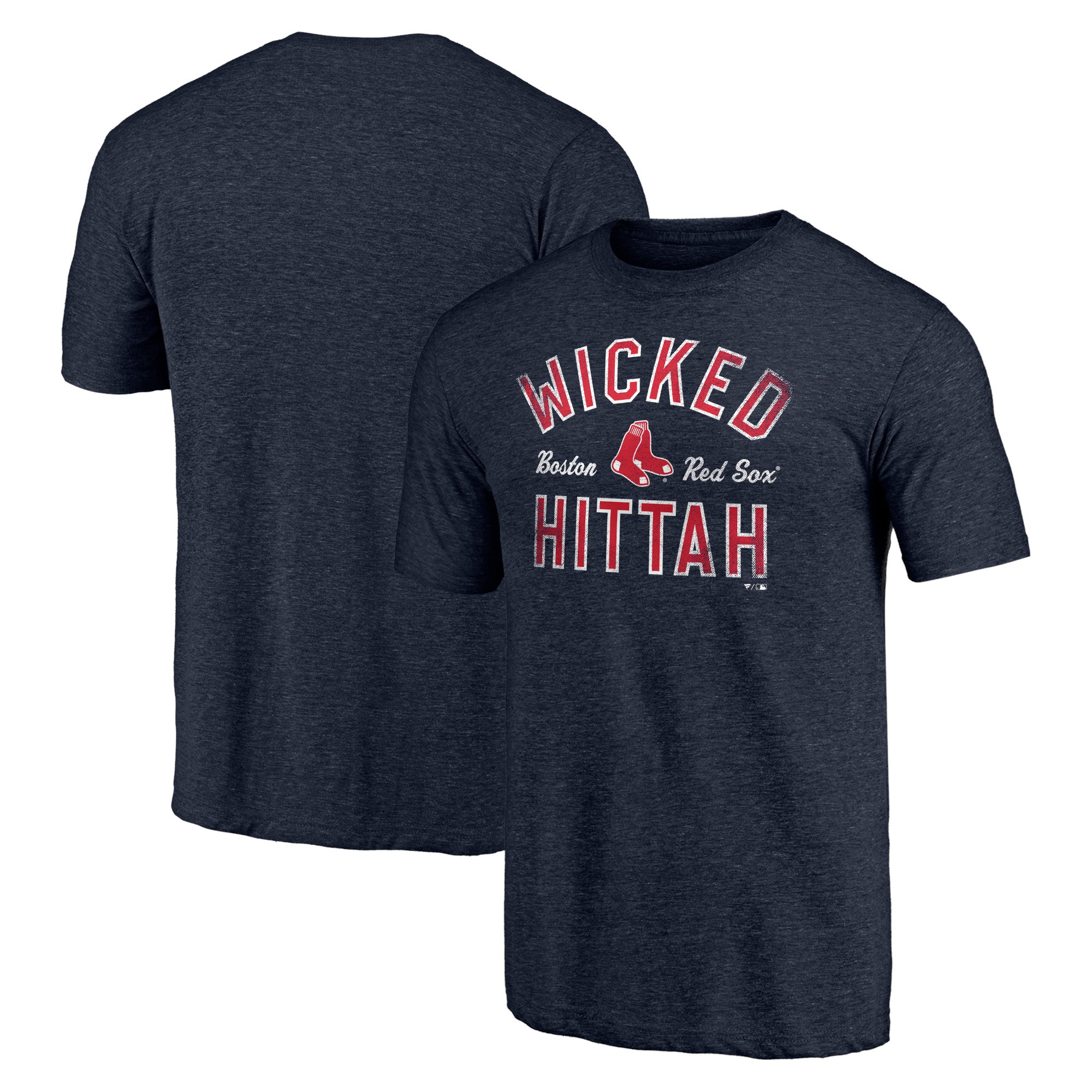 Men's Heather Navy Boston Red Sox Hometown Collection Wicked Hittah Tri-Blend T-Shirt