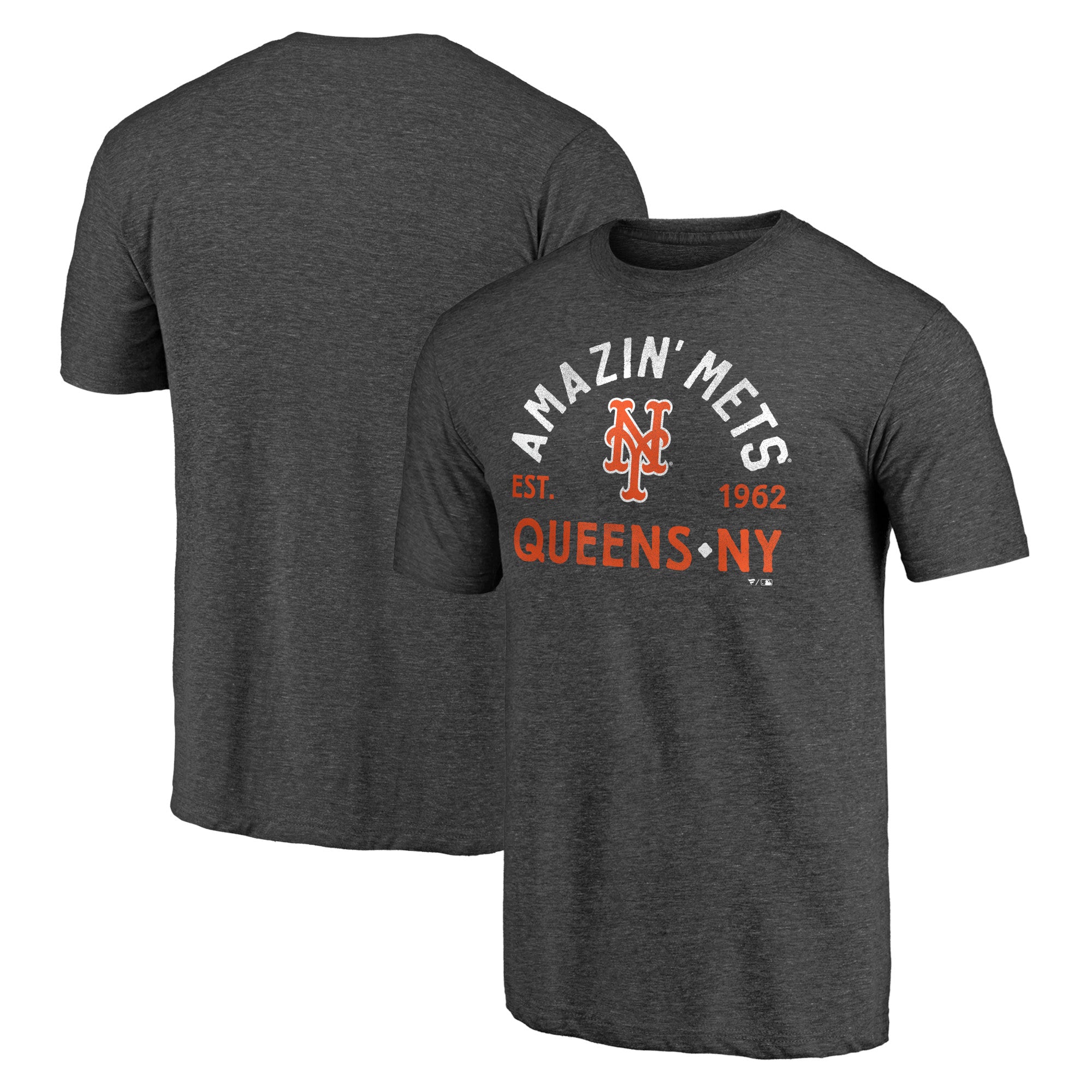 Men's Heather Charcoal New York Mets Hometown Collection Amazing Mets Tri-Blend T-Shirt