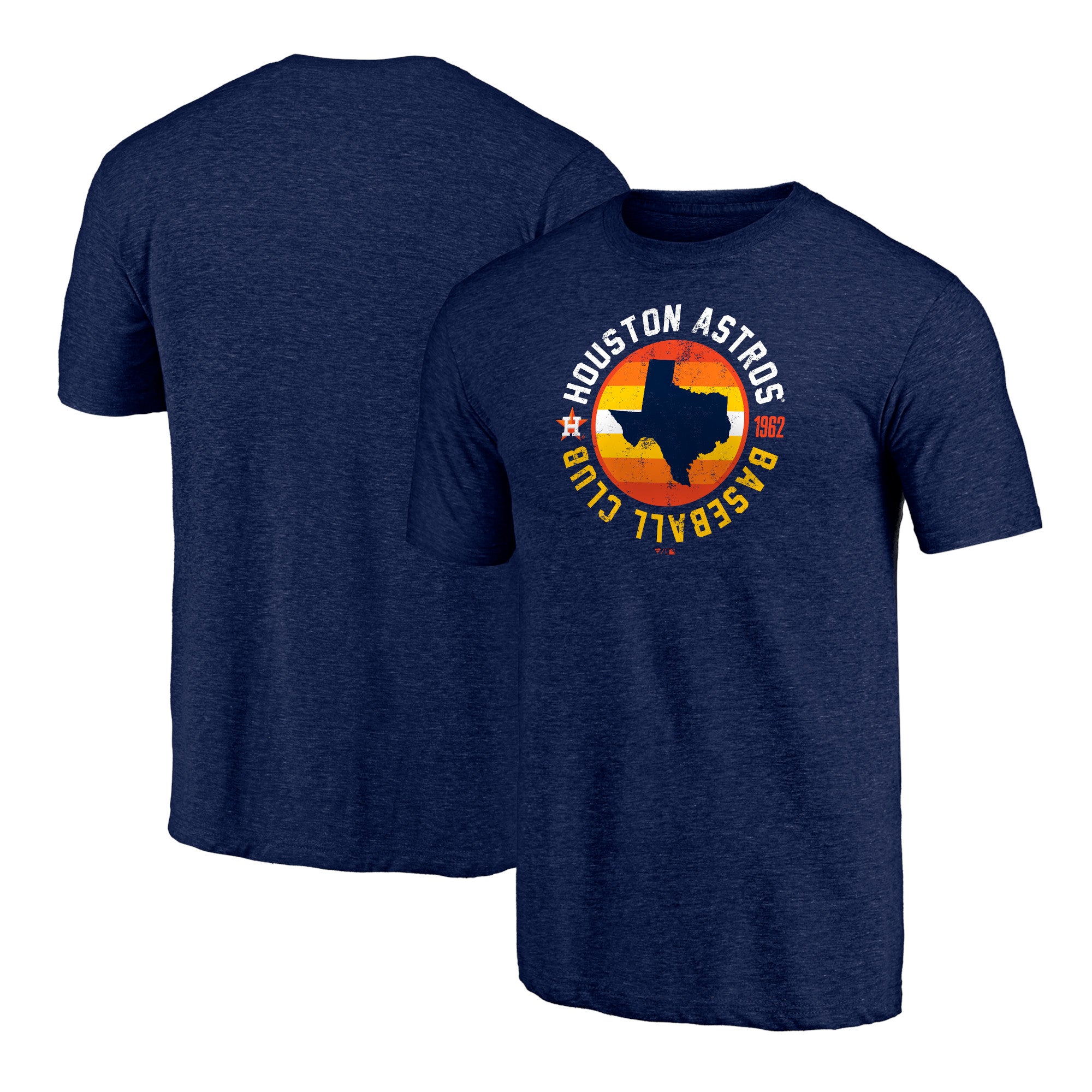 Men's Heather Navy Houston Astros Hometown Collection Texas Seal Tri-Blend T-Shirt