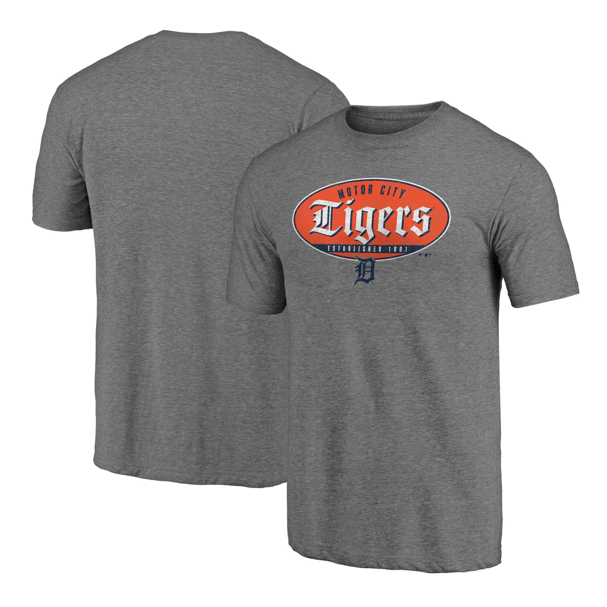 Men's Heather Gray Detroit Tigers Hometown Collection Oil Can Tri-Blend T-Shirt