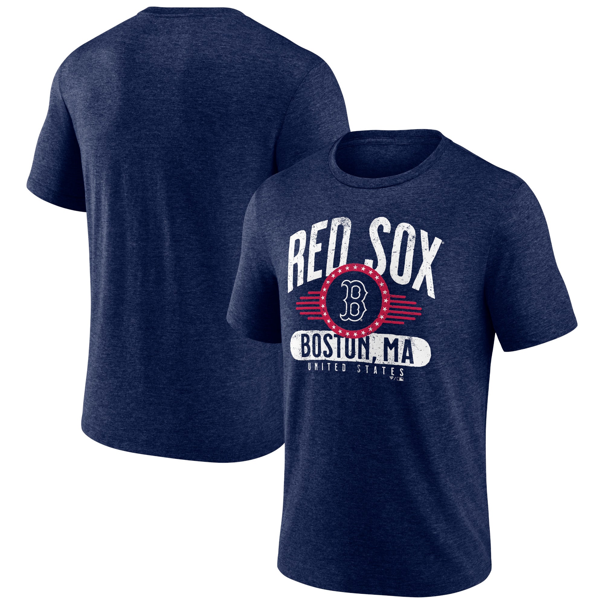 Men's Heather Navy Boston Red Sox Badge of Honor Tri-Blend T-Shirt