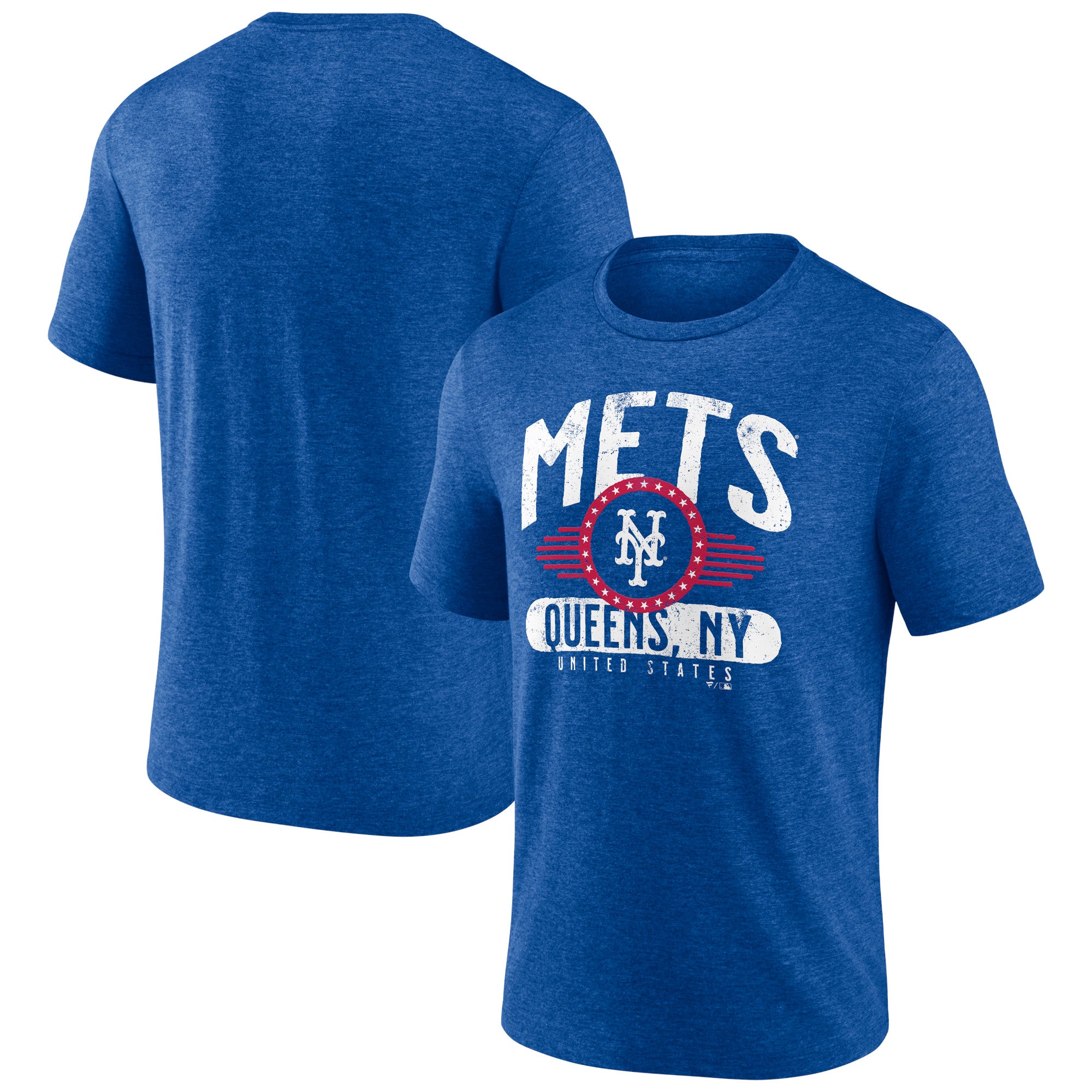 Men's Heather Royal New York Mets Badge of Honor Tri-Blend T-Shirt