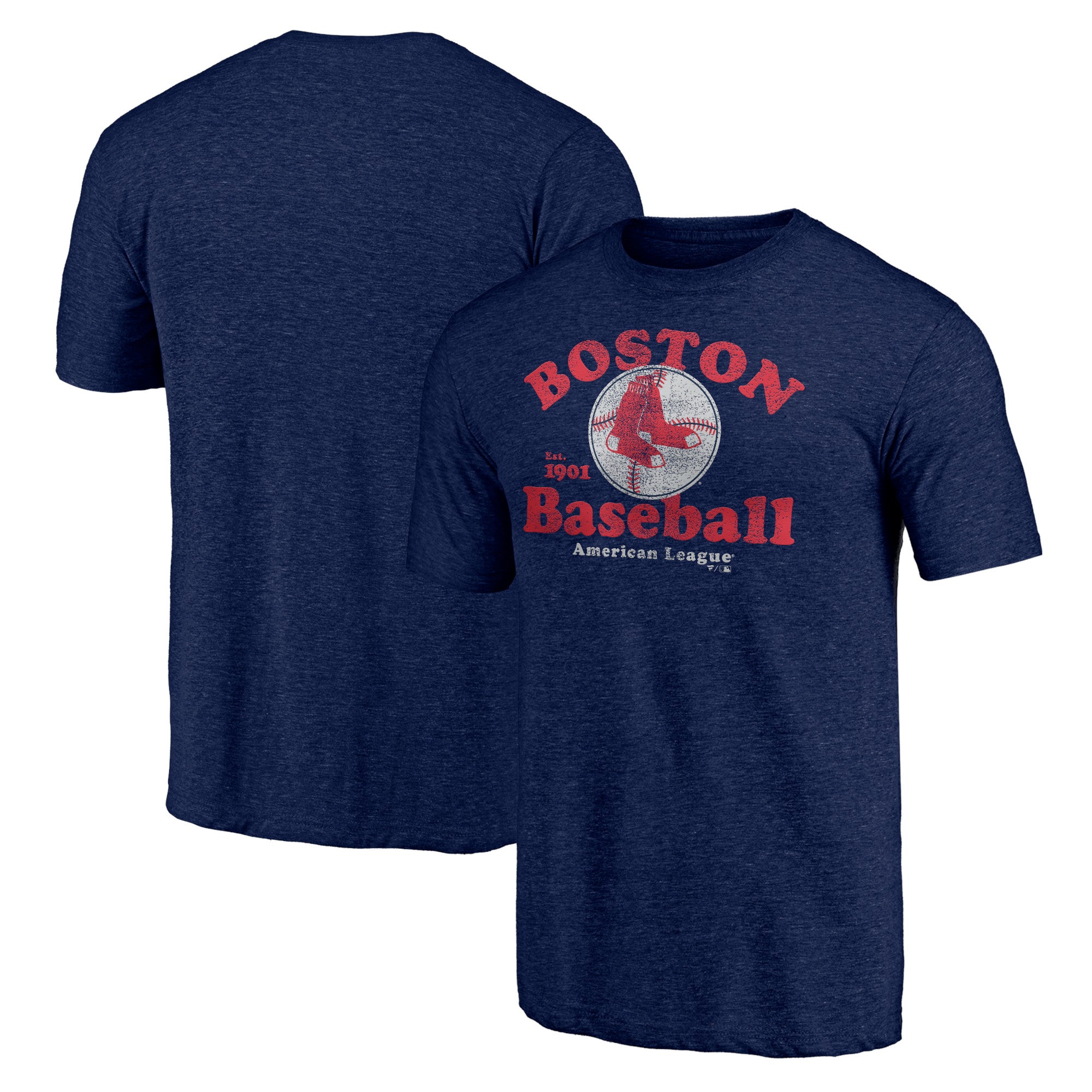 Men's Heather Navy Boston Red Sox Cooperstown Collection Our Game Tri-Blend T-Shirt