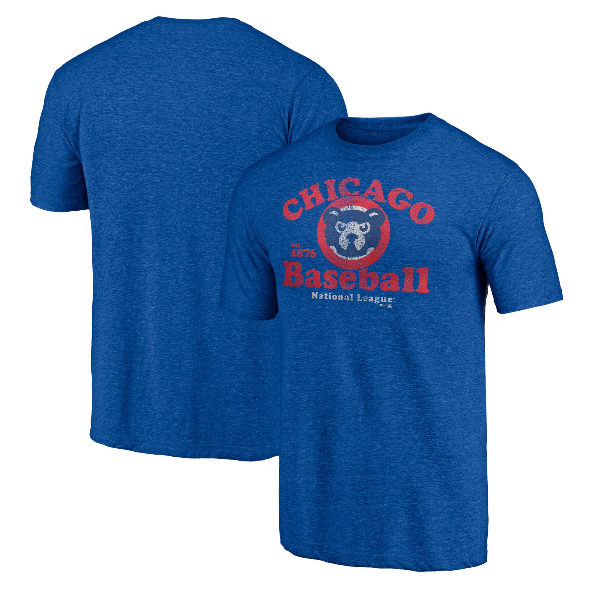 Men's Heather Royal Chicago Cubs Cooperstown Collection Our Game Tri-Blend T-Shirt