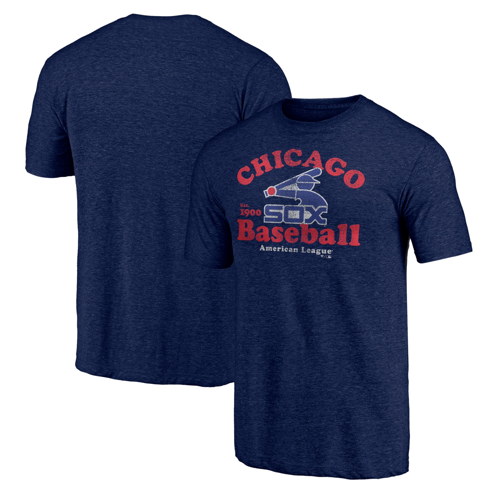 Men's Heather Navy Chicago White Sox Cooperstown Collection Our Game Tri-Blend T-Shirt