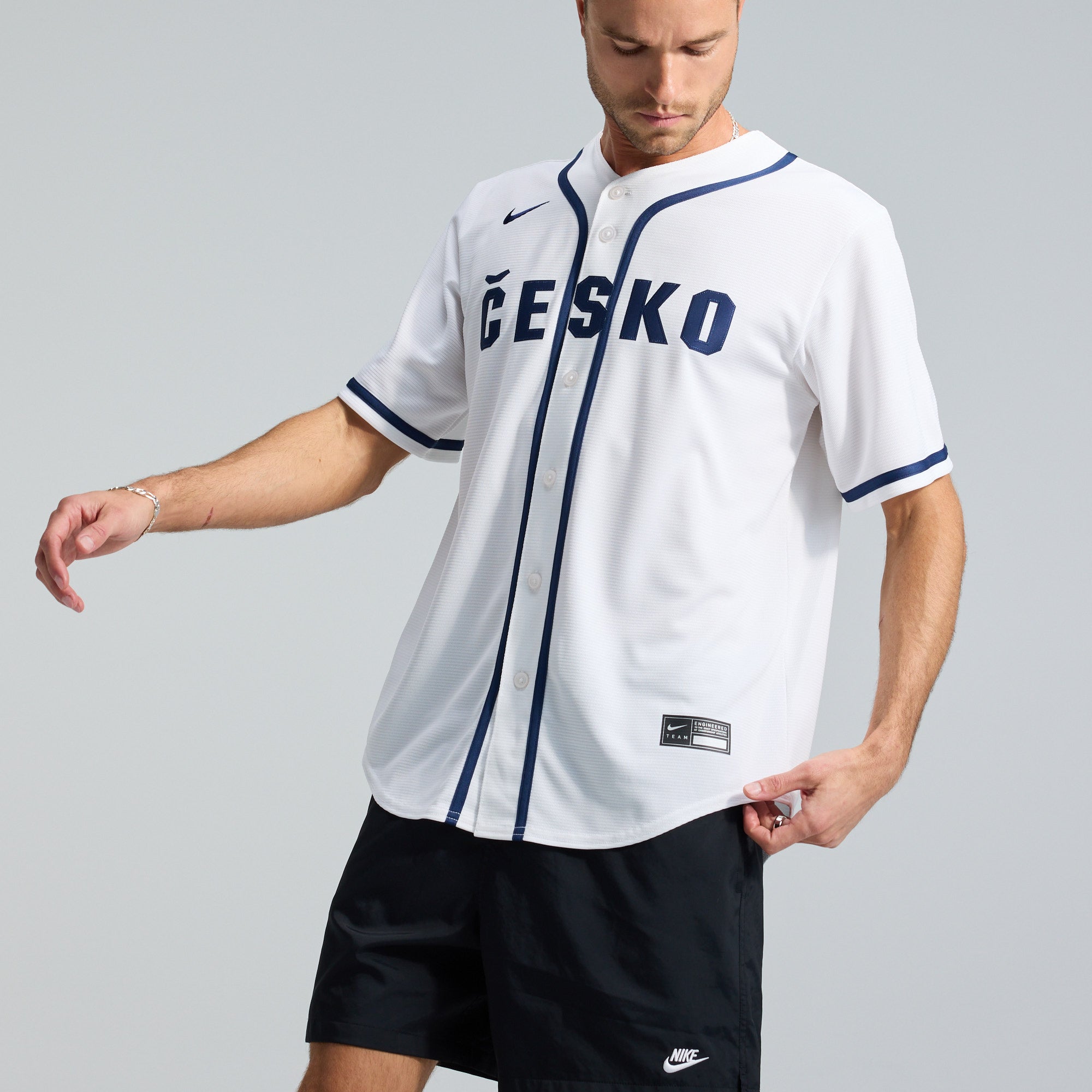 Men's Nike White Czech Republic Baseball 2026 World Baseball Classic Home Stadium Jersey