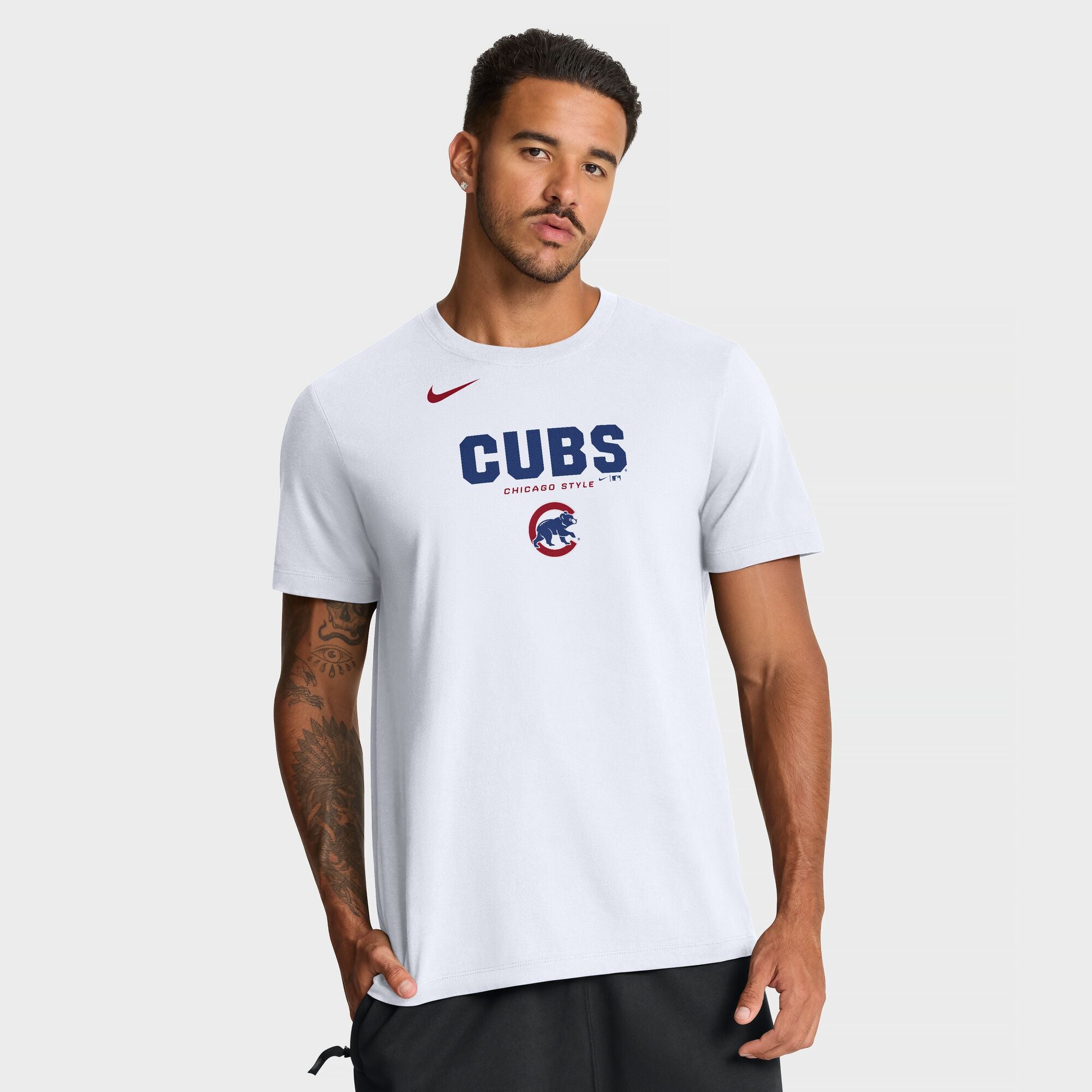 Men's Nike White Chicago Cubs Bold Team Name T-Shirt