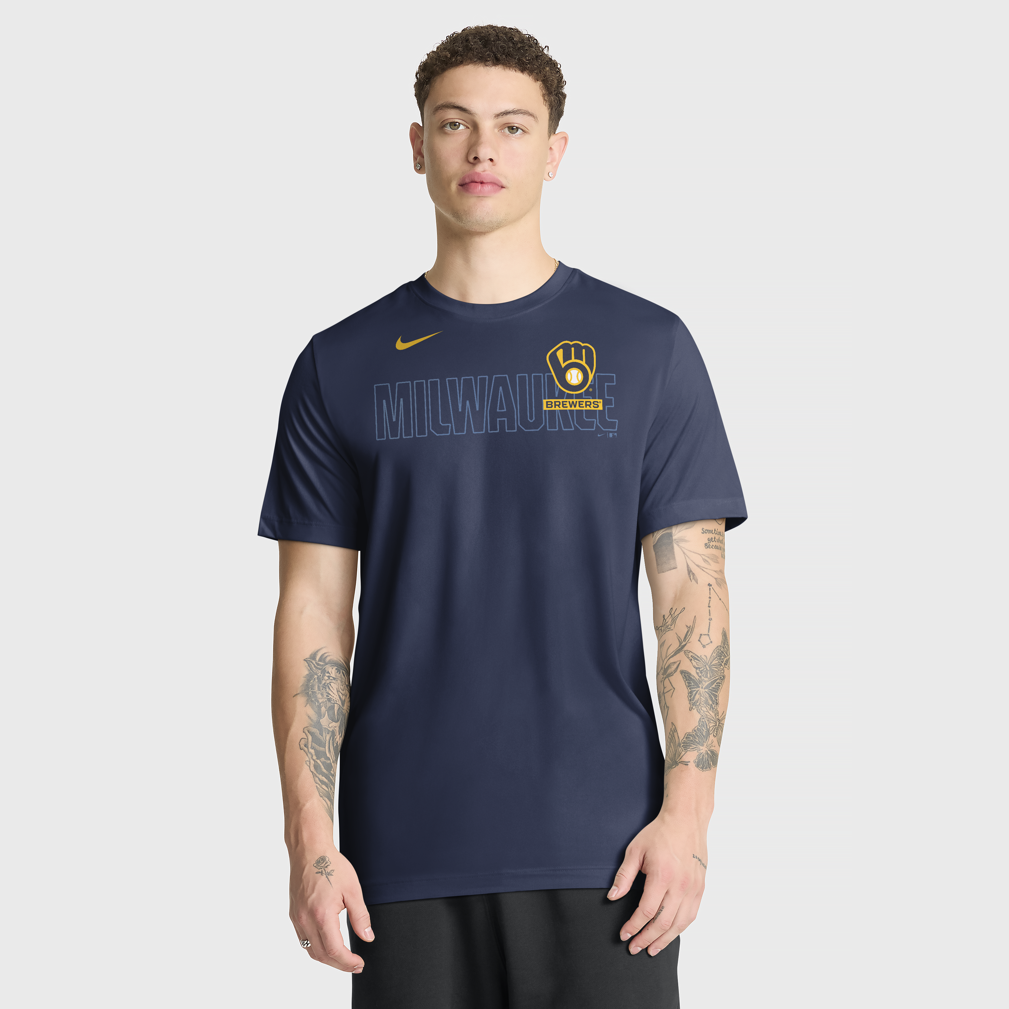 Men's Nike Navy Milwaukee Brewers Knockout Team Legend Dri-FIT T-Shirt