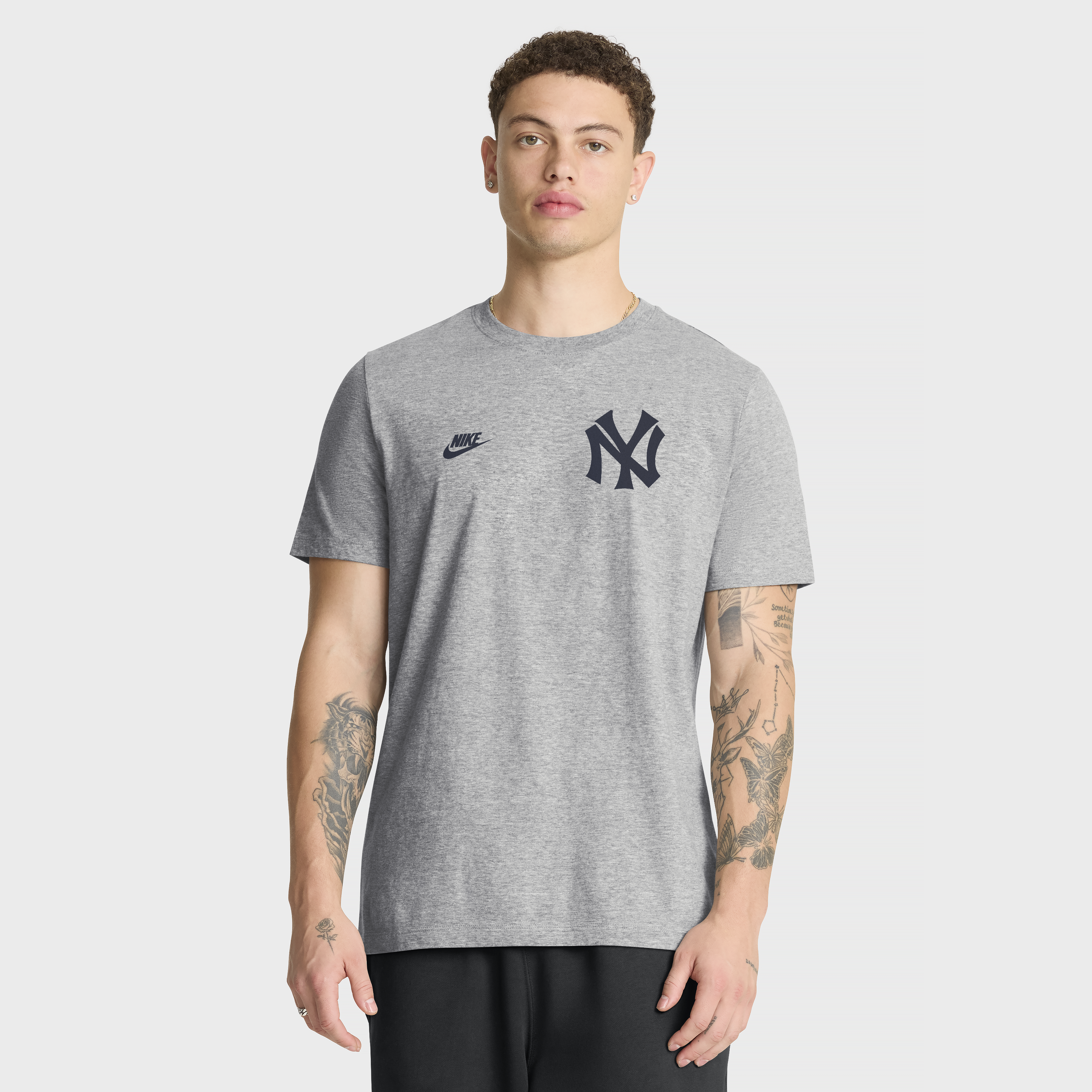 Men's Nike Heather Gray New York Yankees Cooperstown 2-Hit T-Shirt
