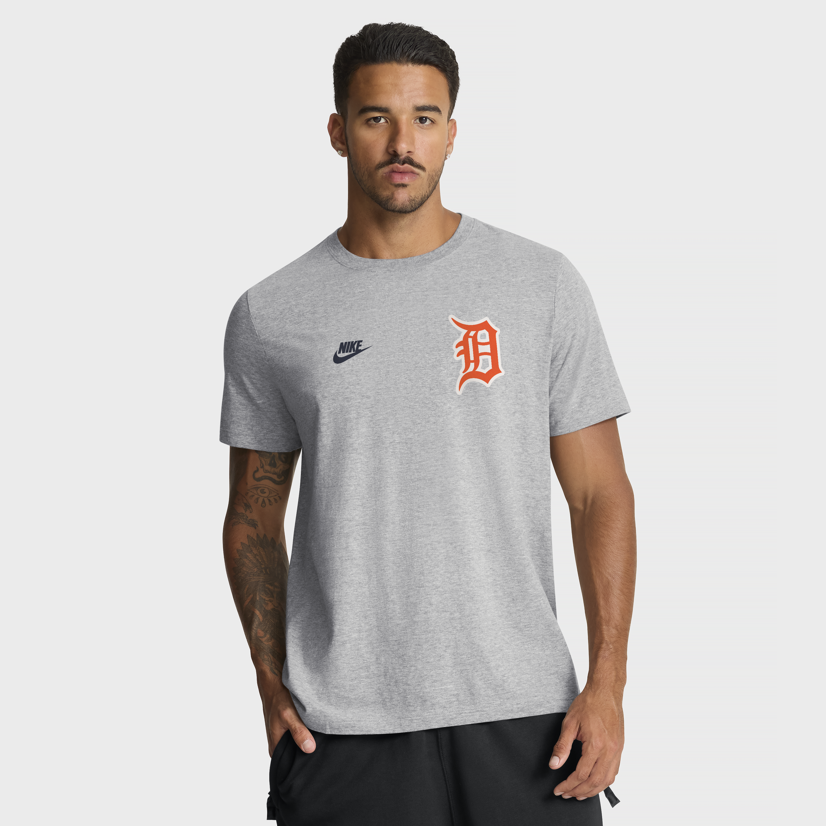 Men's Nike Heather Gray Detroit Tigers Cooperstown 2-Hit T-Shirt