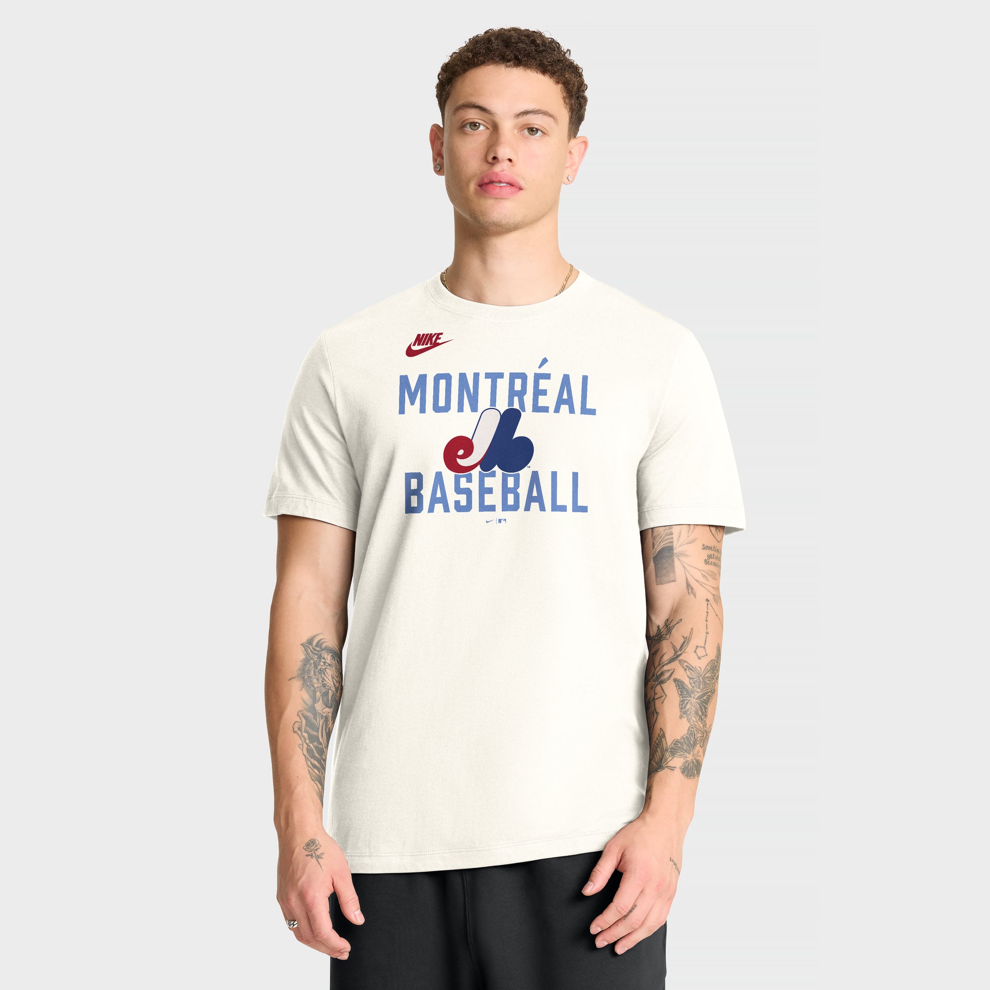 Men's Nike Cream Montreal Expos Cooperstown Collection ‘70s Inspired T-Shirt